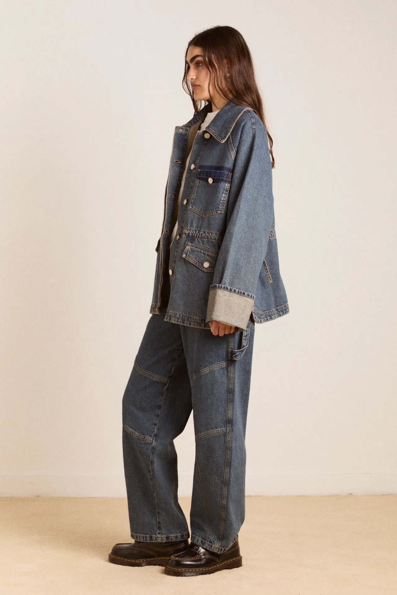 emilie workwear jacket - vintage wash sold by Damson Madder product image thumbnail 4