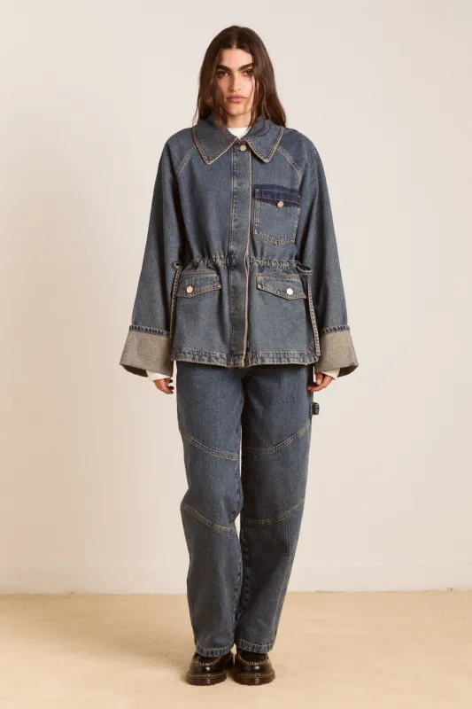 emilie workwear jacket - vintage wash sold by Damson Madder