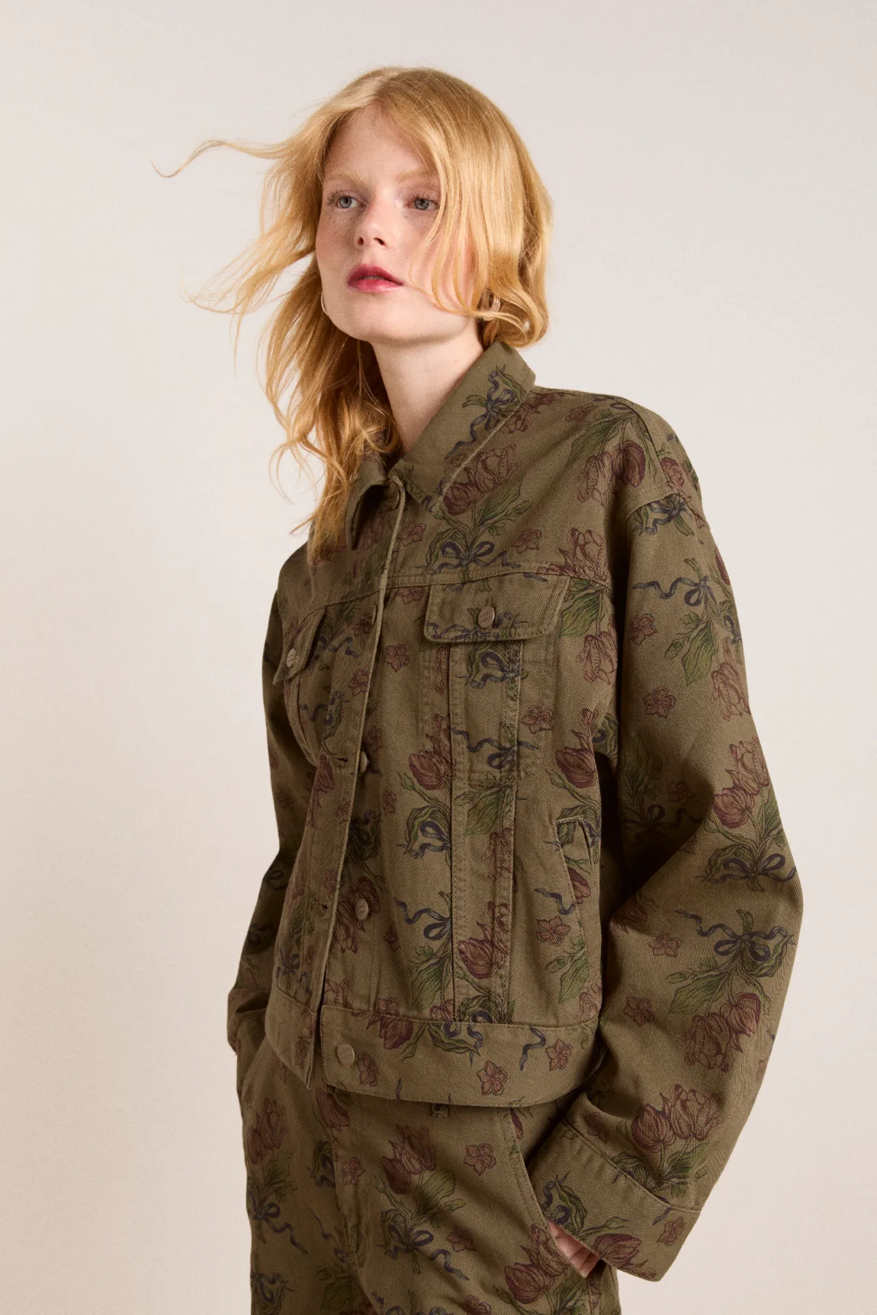 stacia jacket - overdye tulip khaki sold by Damson Madder product image thumbnail 4