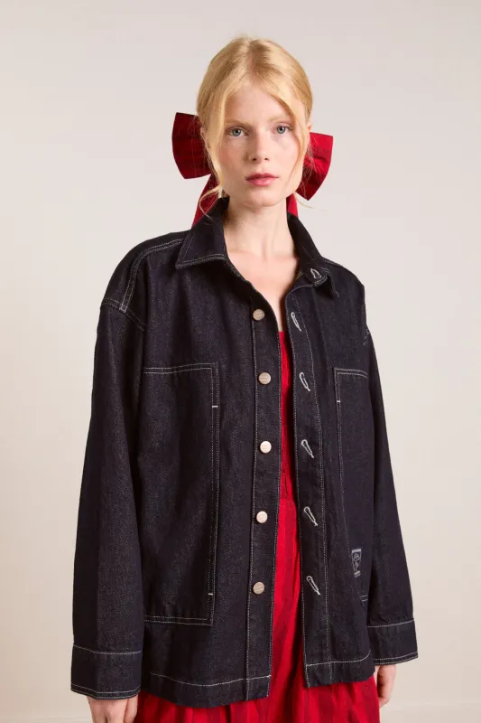 alba shirt - indigo sold by Damson Madder