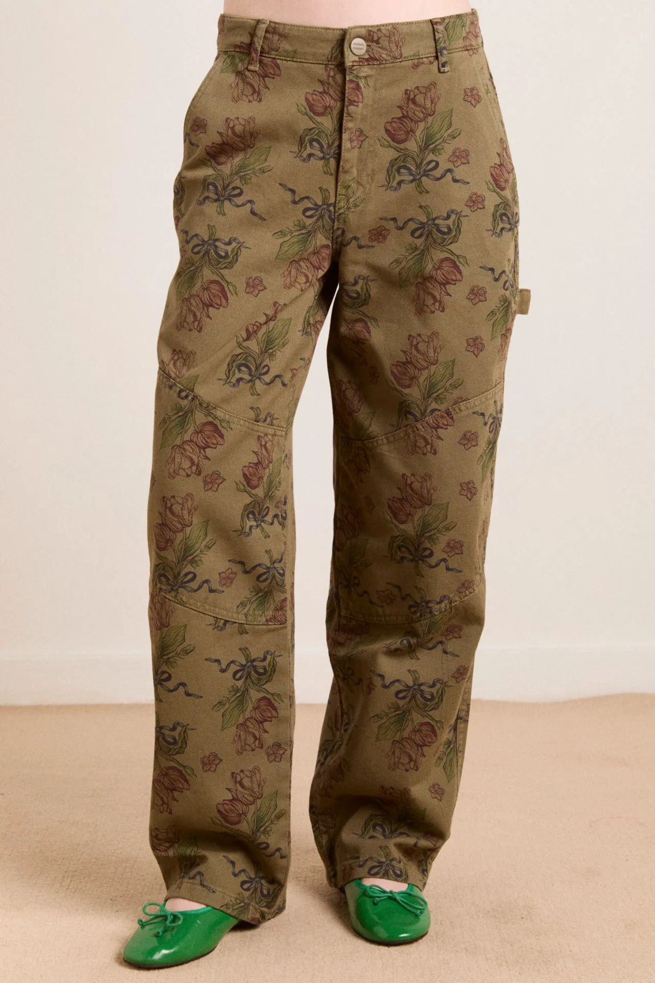 drew jeans - overdye tulip khaki sold by Damson Madder