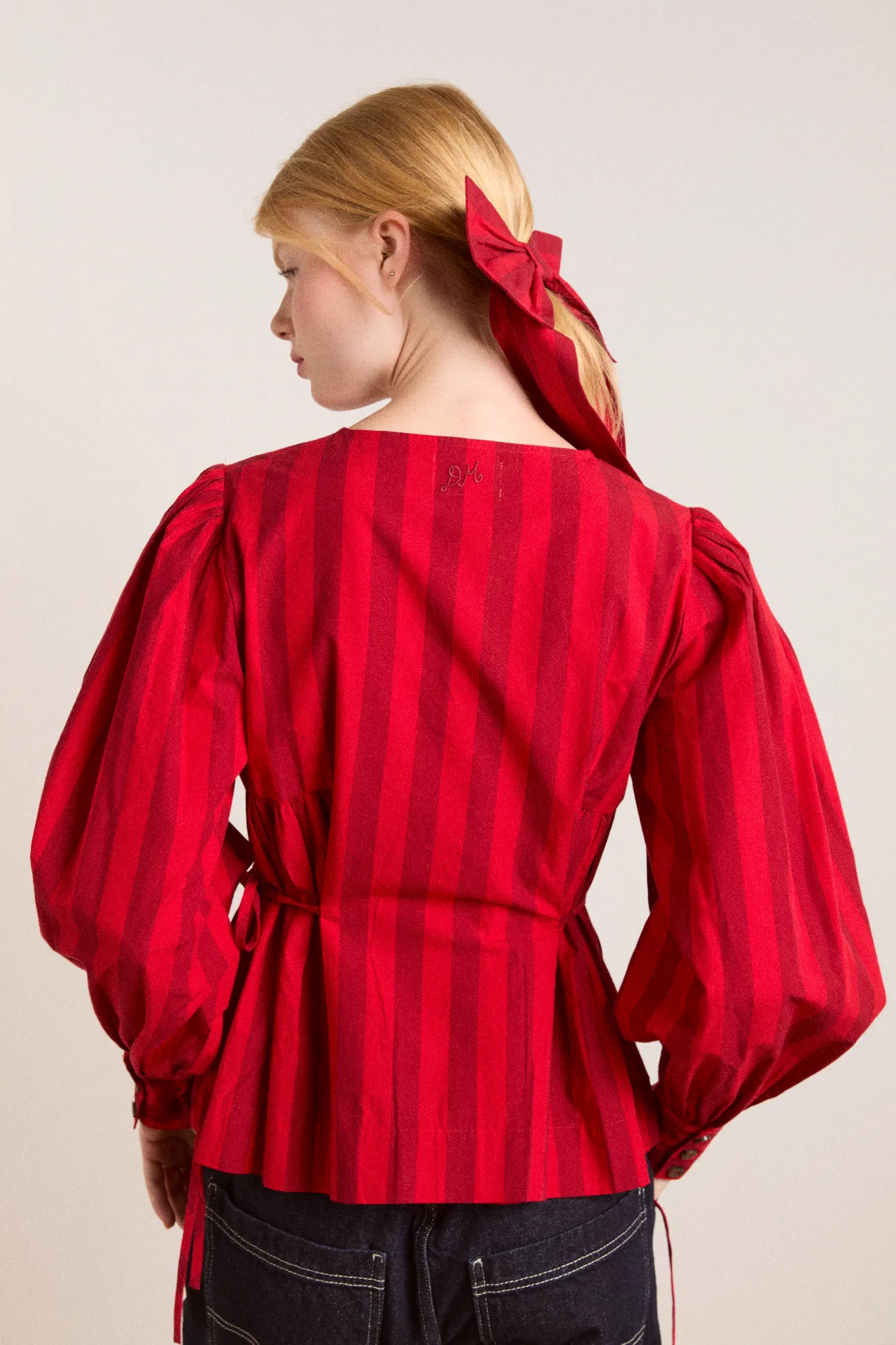 charlize blouse - red stripe sold by Damson Madder product image thumbnail 3