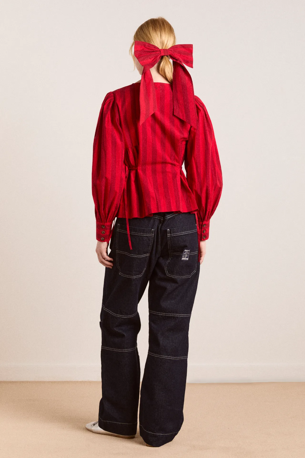 charlize blouse - red stripe sold by Damson Madder product image thumbnail 5