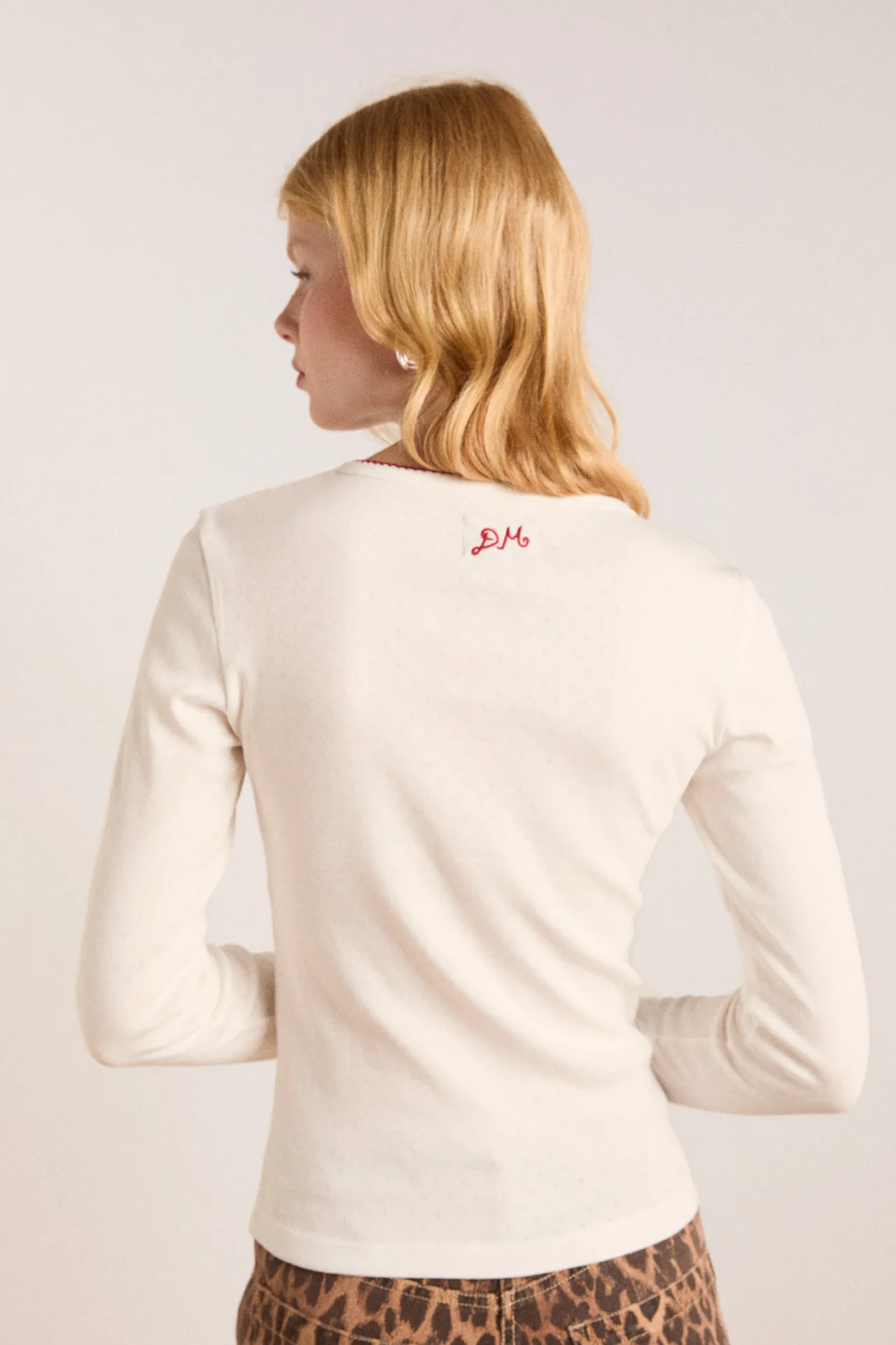 hester henley top - off white sold by Damson Madder product image thumbnail 3