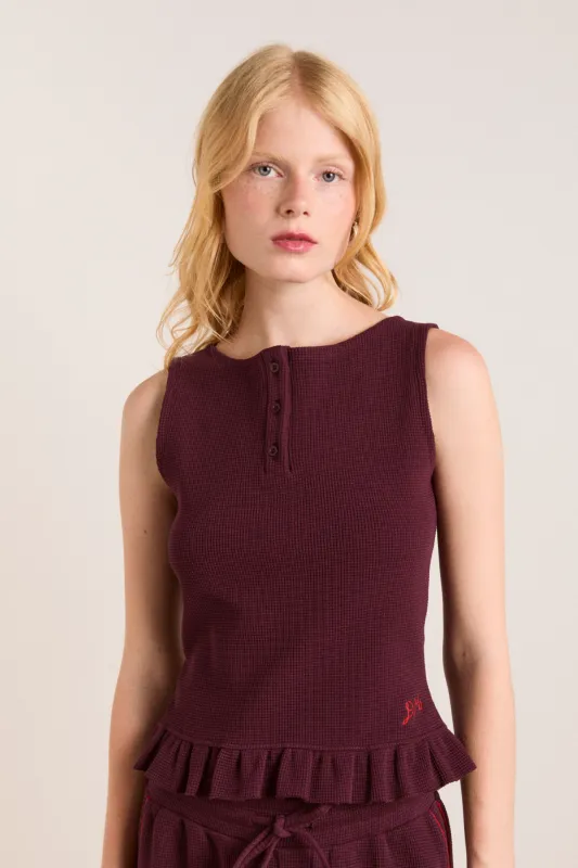 hattie waffle cami - burg sold by Damson Madder