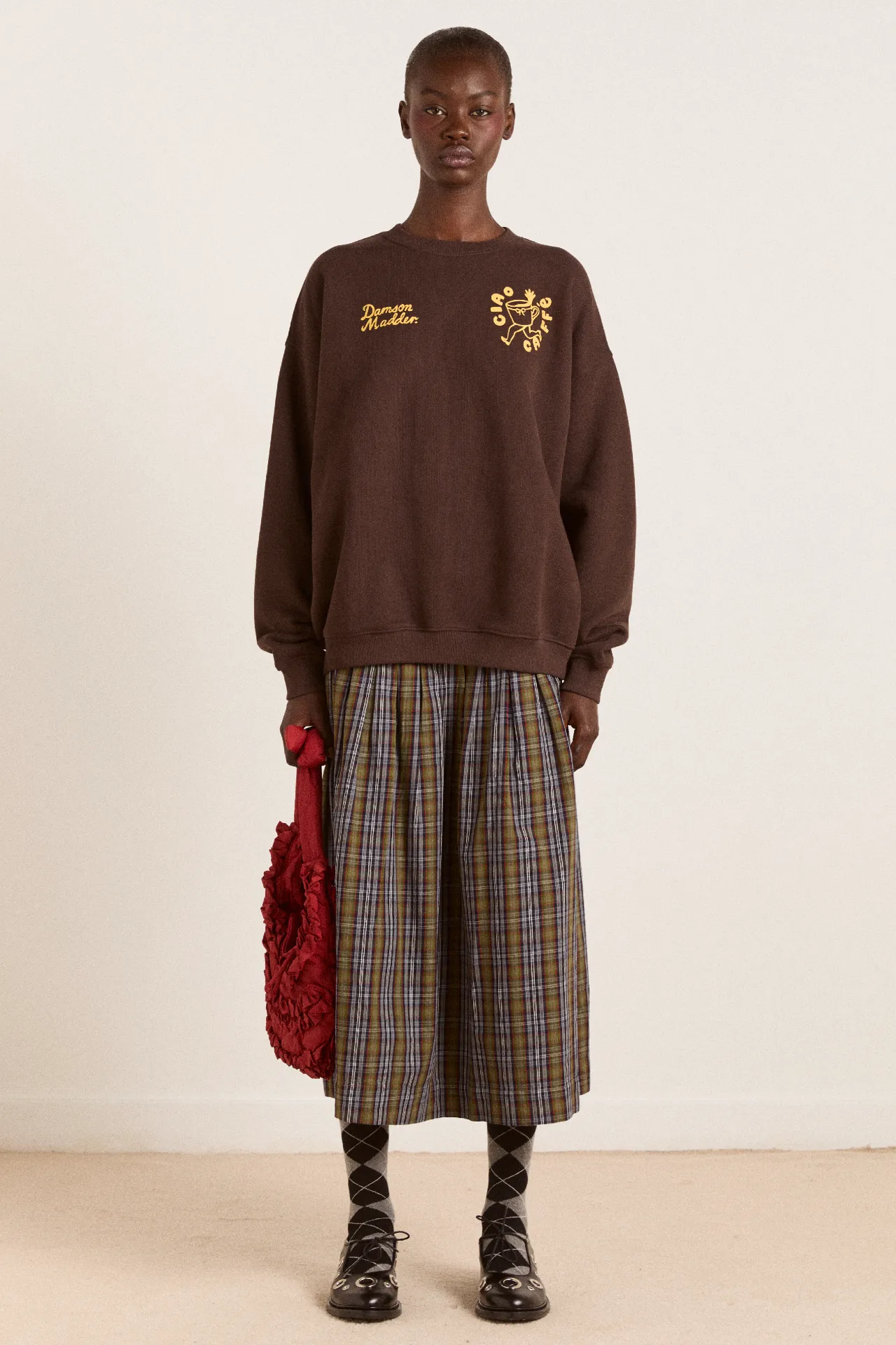 ciao cafe sweatshirt - chocolate sold by Damson Madder product image thumbnail 3