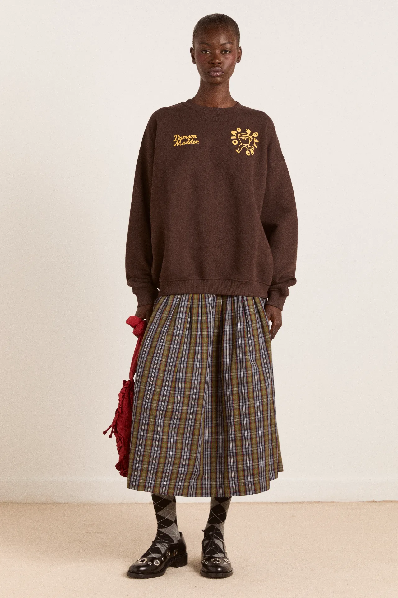 ciao cafe sweatshirt - chocolate sold by Damson Madder product image thumbnail 4