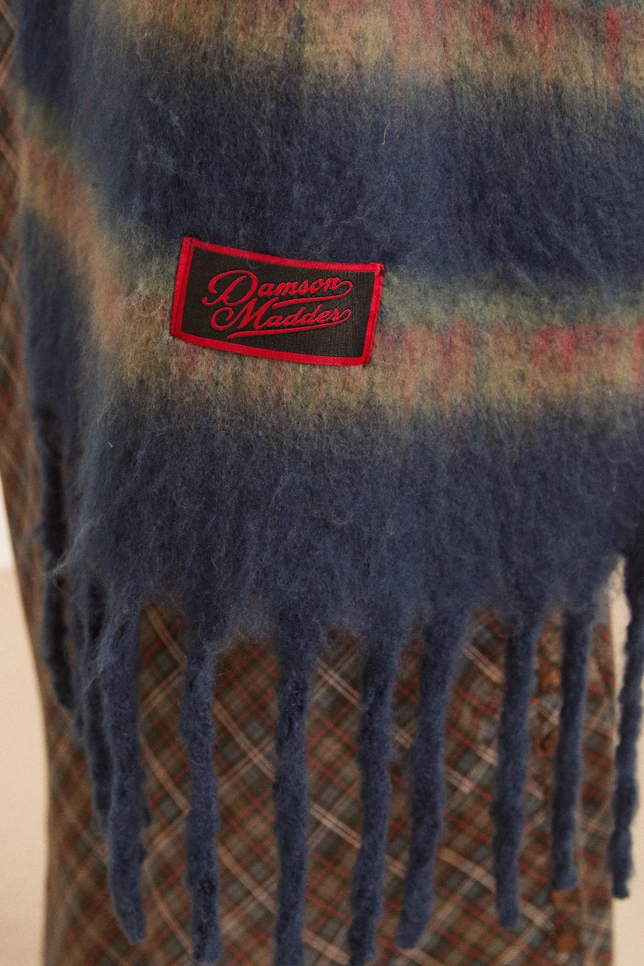 brushed oversized scarf - navy stripe sold by Damson Madder product image thumbnail 5