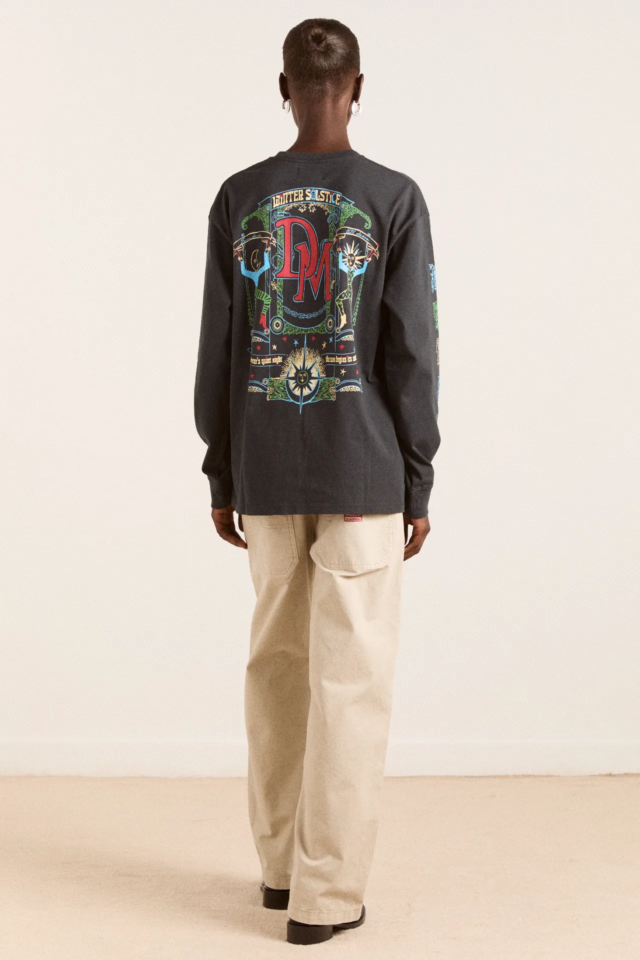 winter solstice long sleeve tee- charcoal sold by Damson Madder product image thumbnail 4