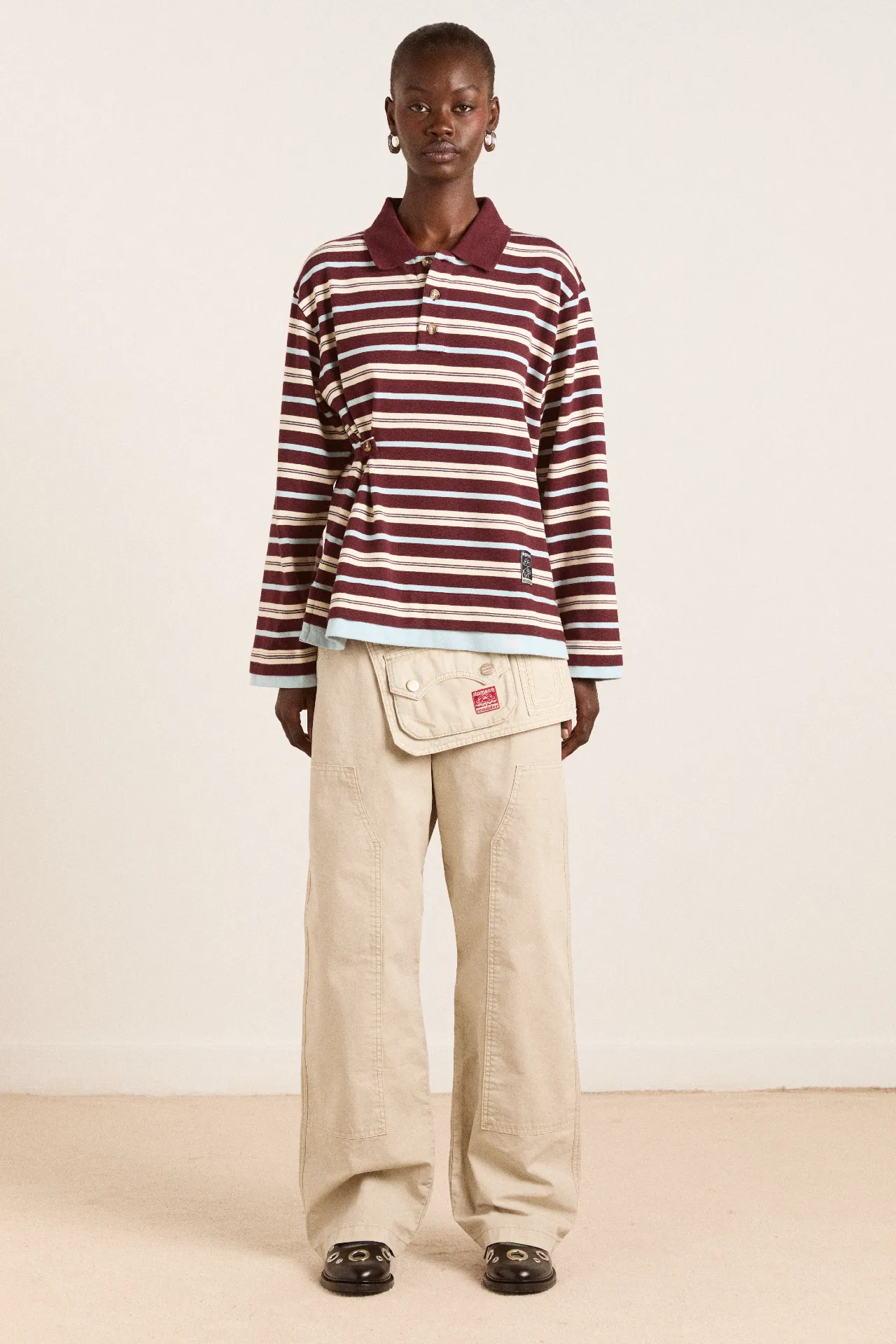 cameron trousers - oyster sold by Damson Madder product image thumbnail 2