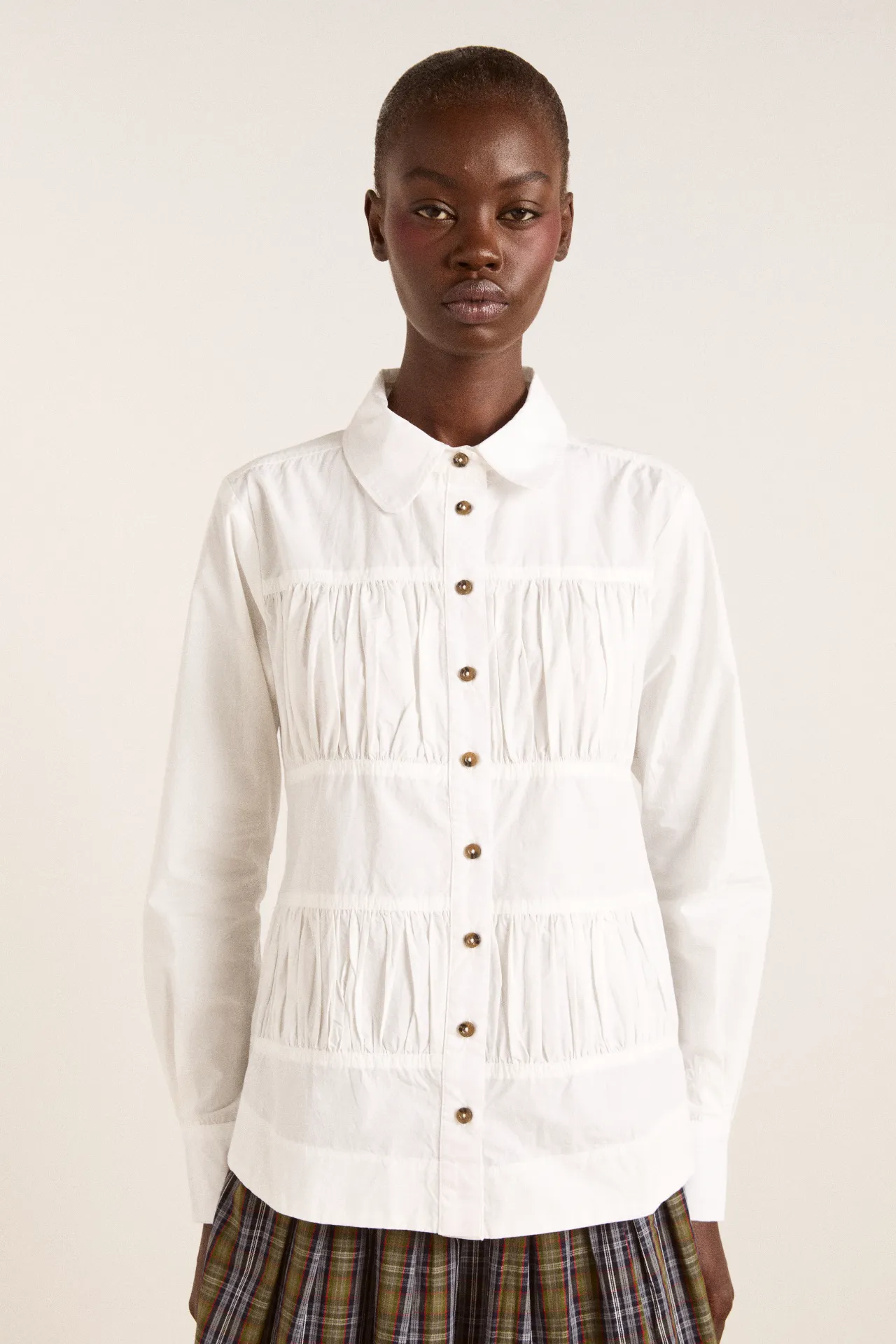 xenia shirt - white sold by Damson Madder