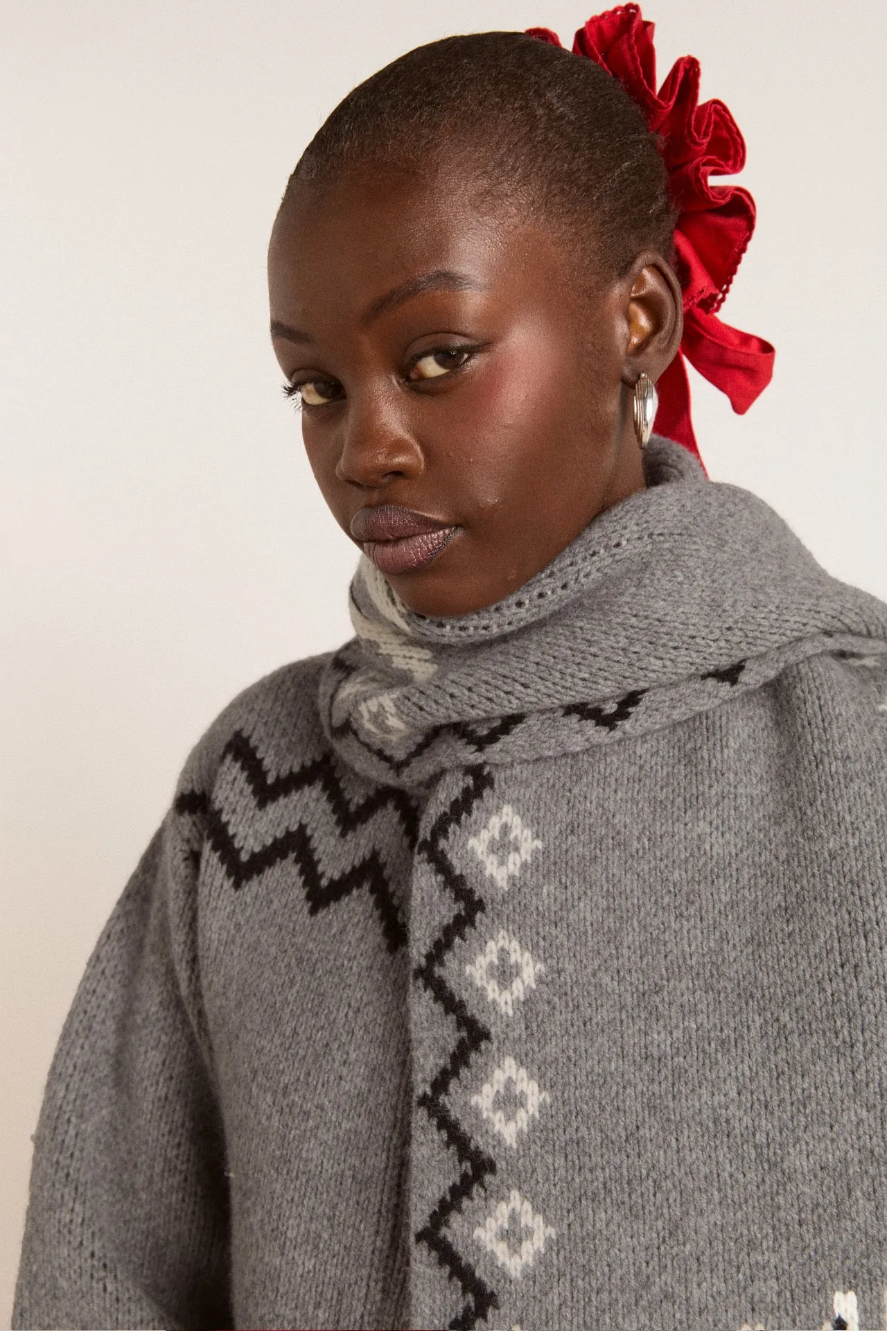 Cecily Bunny Lambswool Oversized Scarf sold by Damson Madder product image thumbnail 4