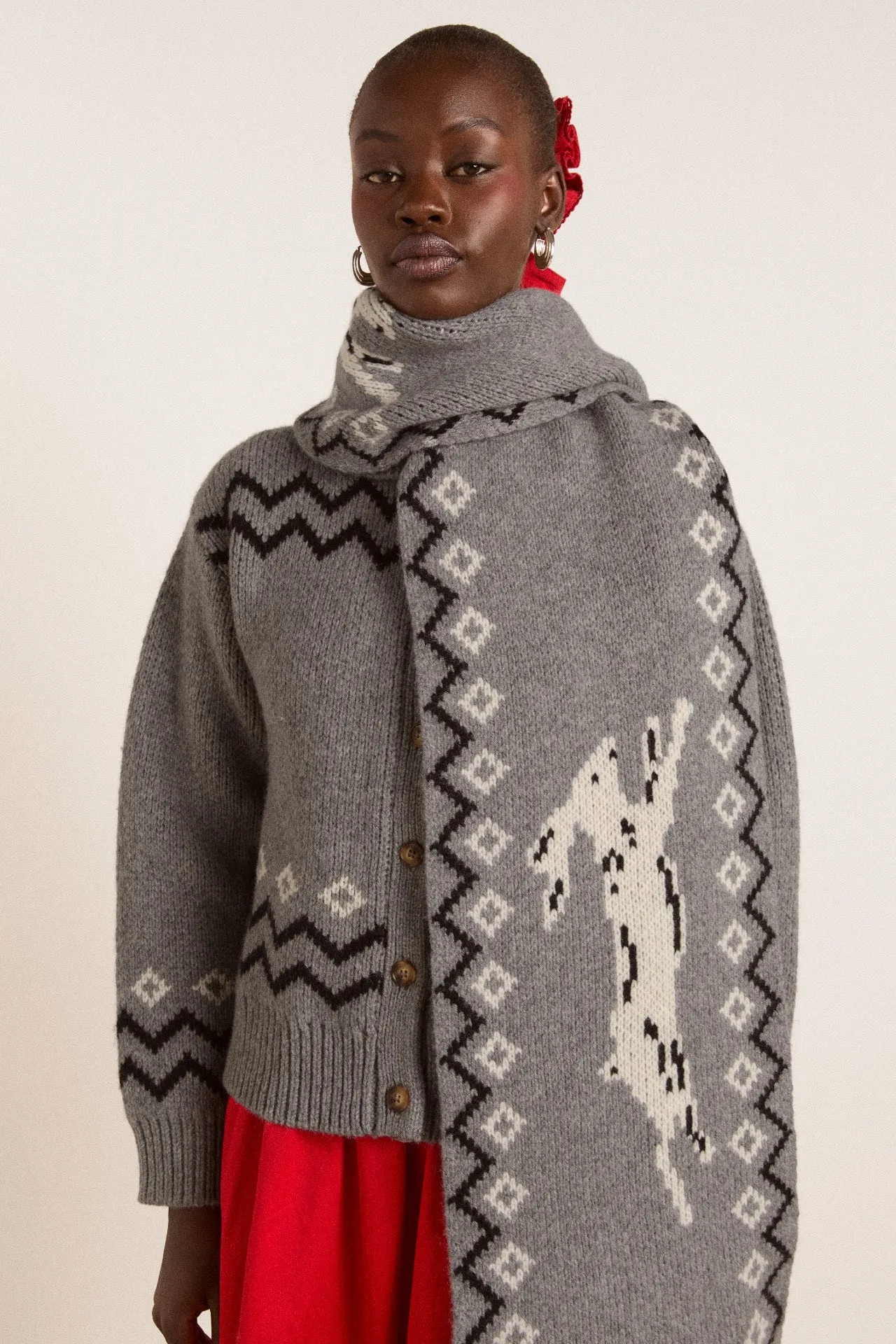 Cecily Bunny Lambswool Oversized Scarf sold by Damson Madder product image thumbnail 2