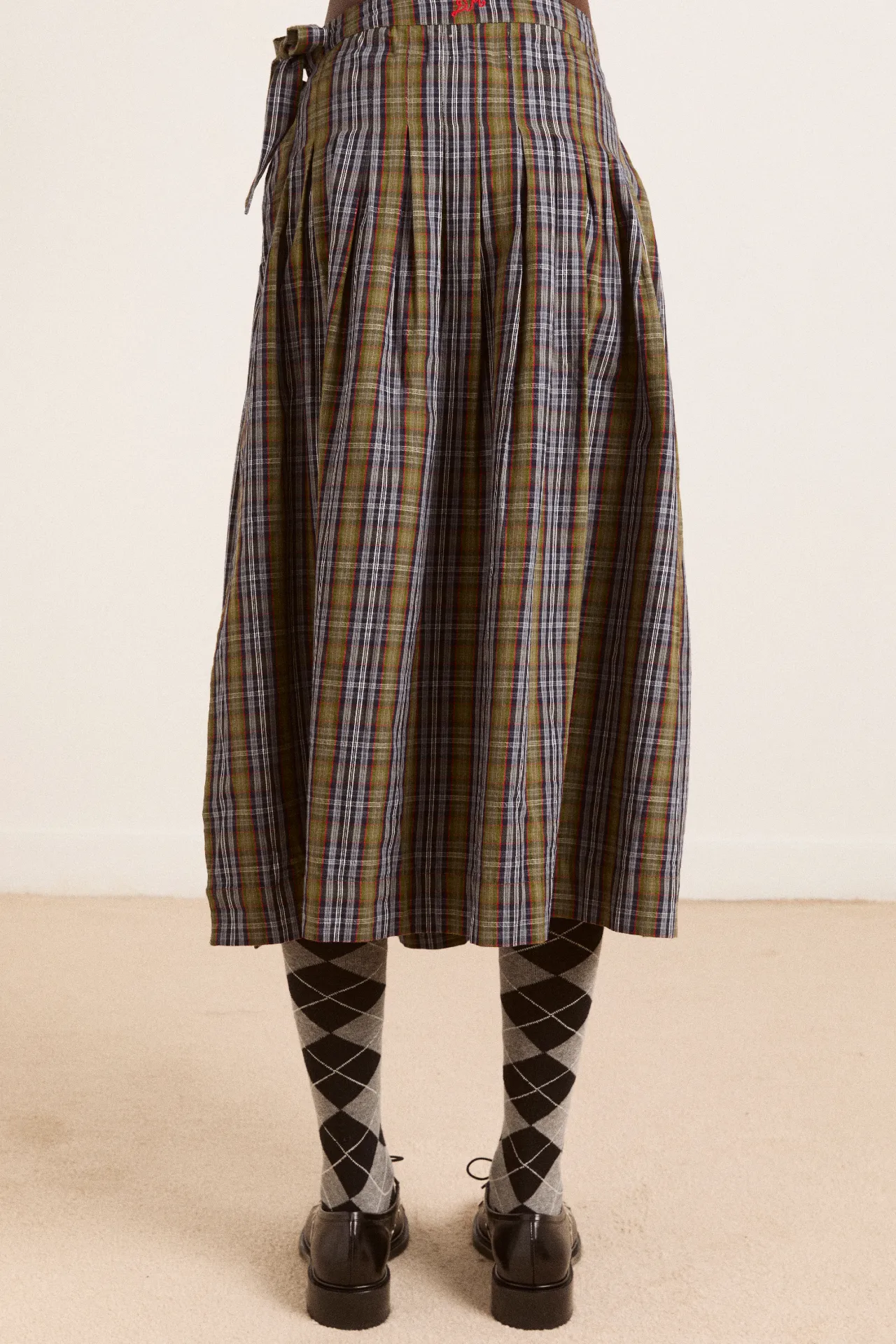 josie midi skirt - multi check sold by Damson Madder product image thumbnail 4