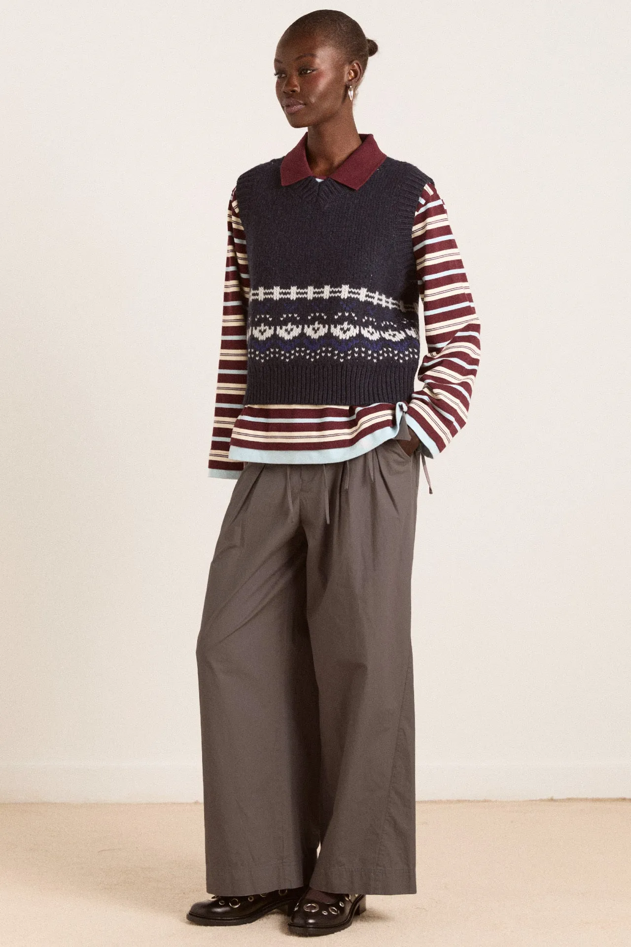 tatianna trousers - grey sold by Damson Madder