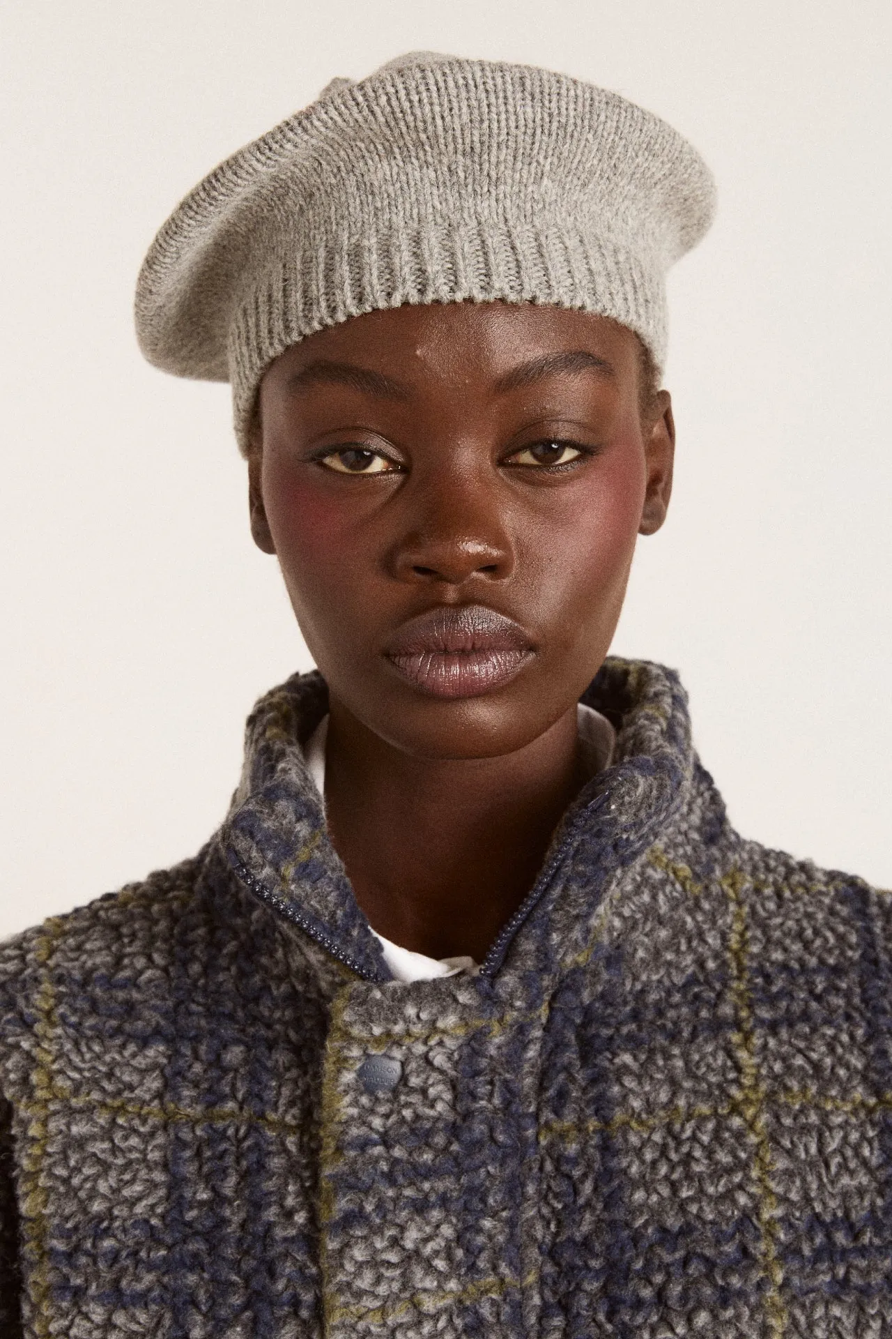 Knitted Wool Beret with Bow Detail sold by Damson Madder
