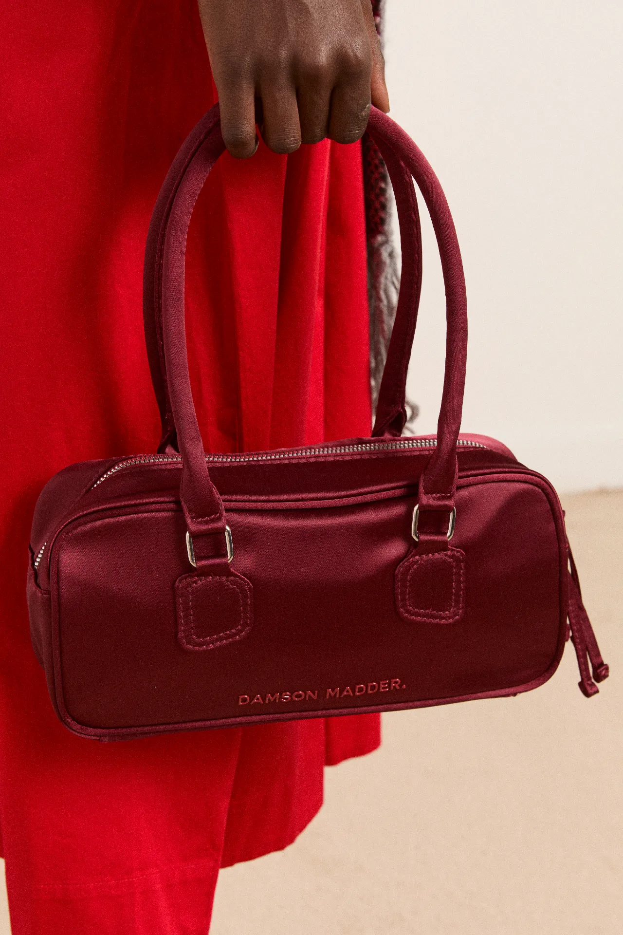 benny mini bowler bag - burg satin sold by Damson Madder product image thumbnail 2