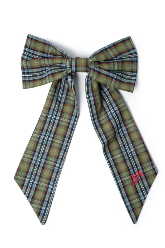 oversized bow clip - multi check sold by Damson Madder