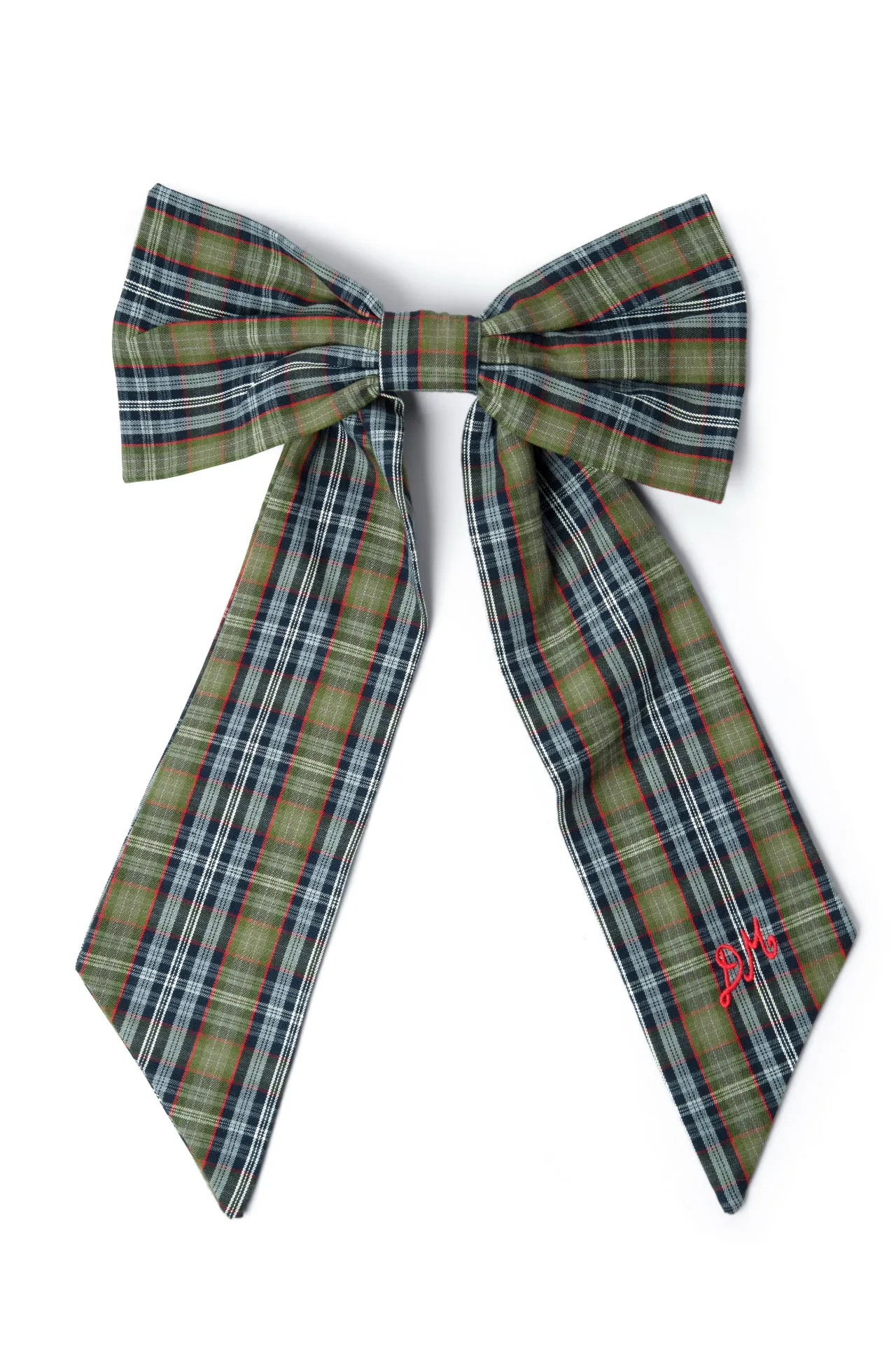 oversized bow clip - multi check sold by Damson Madder