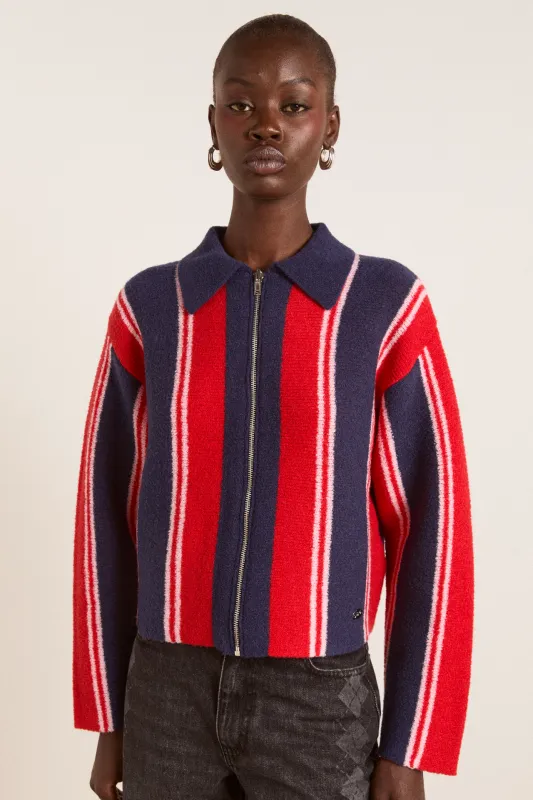 bibi boxy merino wool reversible cardigan sold by Damson Madder