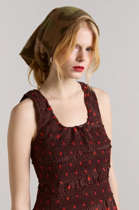 Knitted Triangle Scarf - Camo sold by Damson Madder