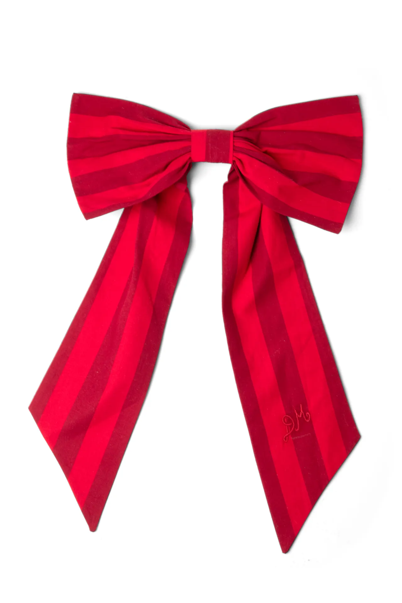 oversized bow clip - red / burg stripe sold by Damson Madder product image thumbnail 2