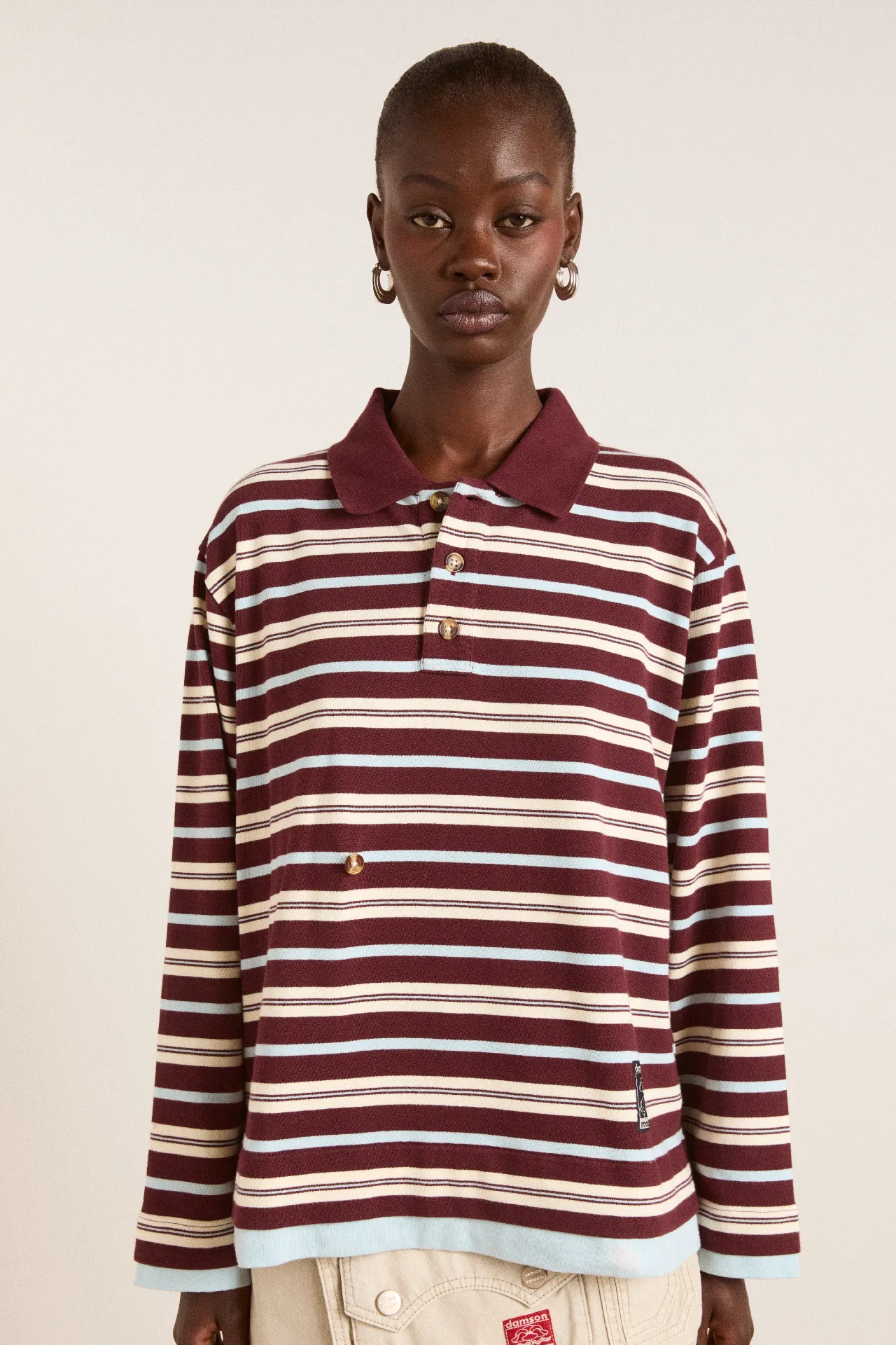 noah cinch layered rugby - choc stripe sold by Damson Madder product image thumbnail 2