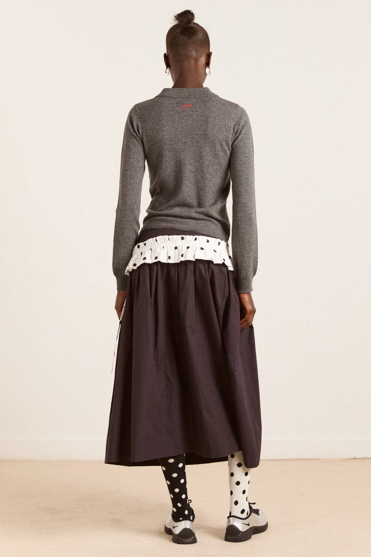 voula wool and cashmere blend cardigan - charcoal sold by Damson Madder product image thumbnail 5