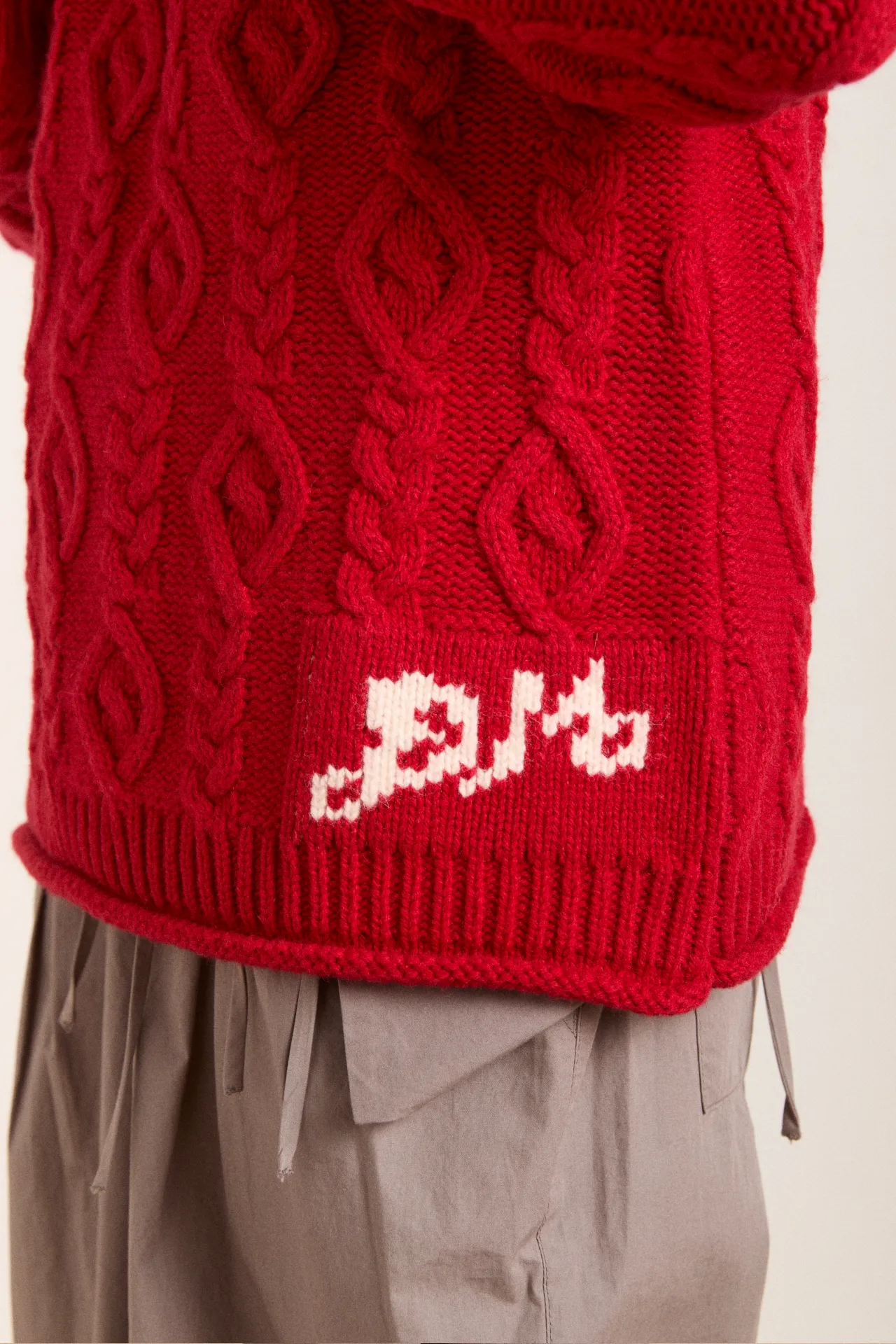 ffion cable stitch wool jumper - red sold by Damson Madder product image thumbnail 2