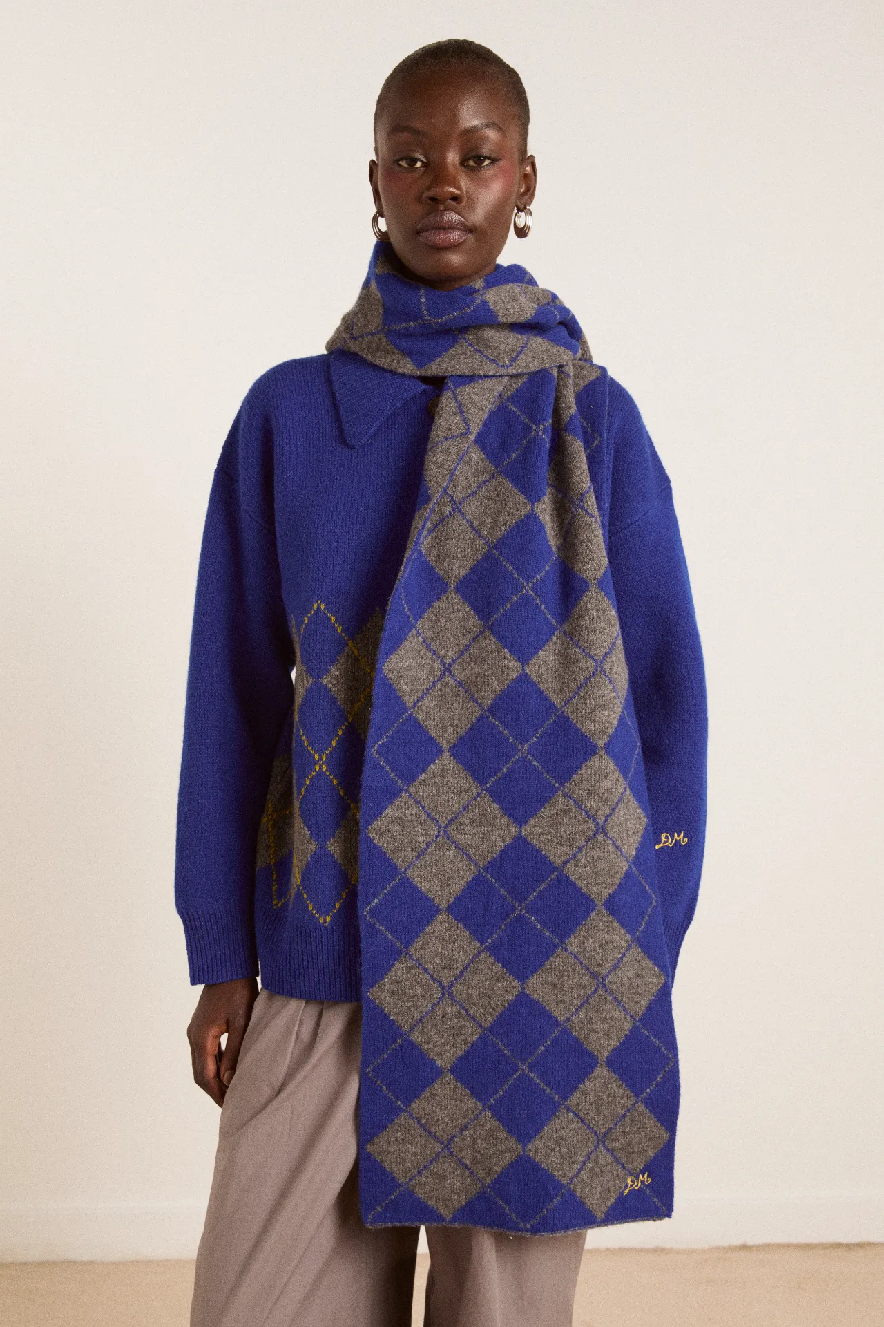 saskia lambswool scarf - bold argyle sold by Damson Madder