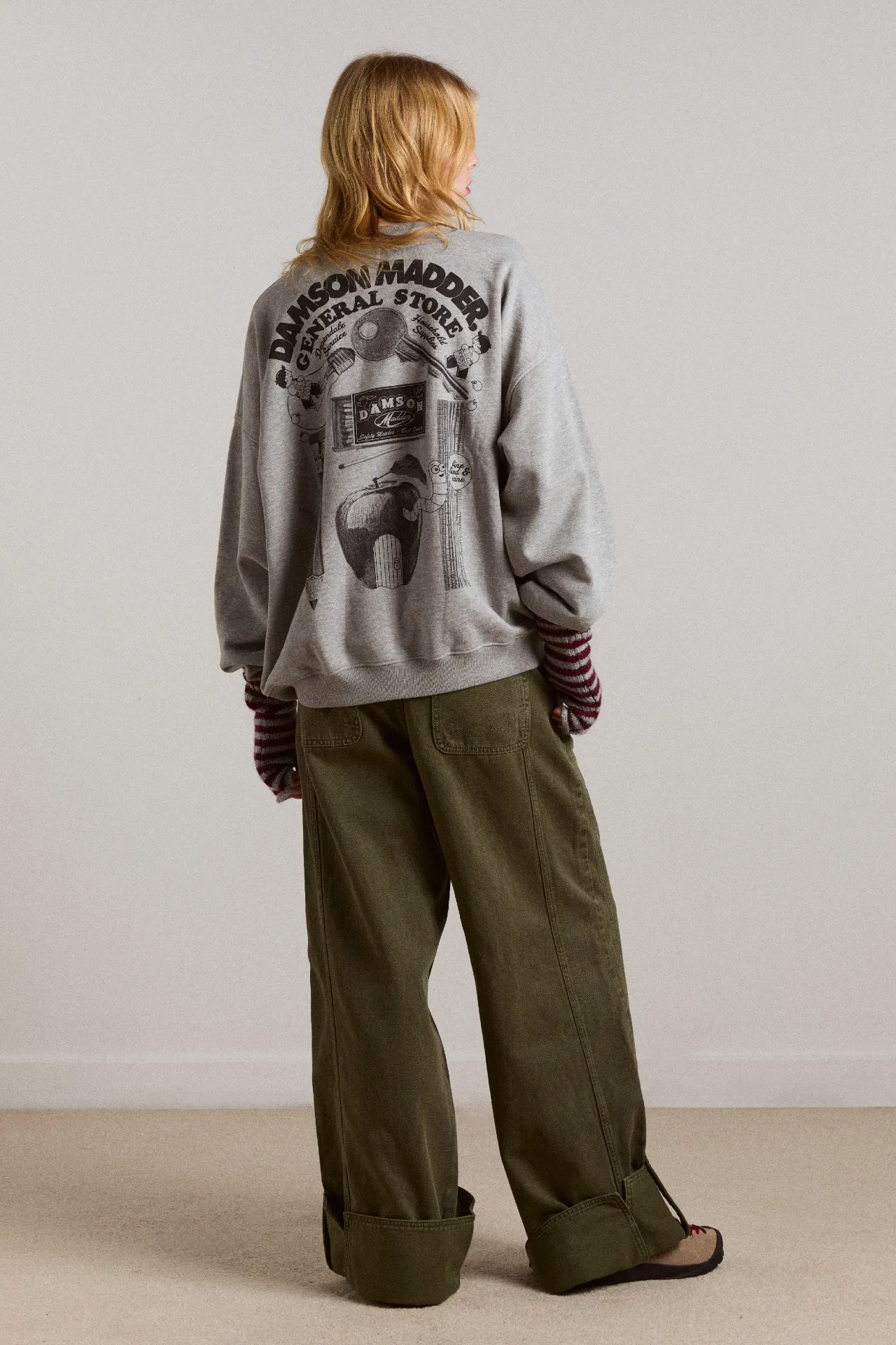 wylie turn up jeans - khaki sold by Damson Madder product image thumbnail 2