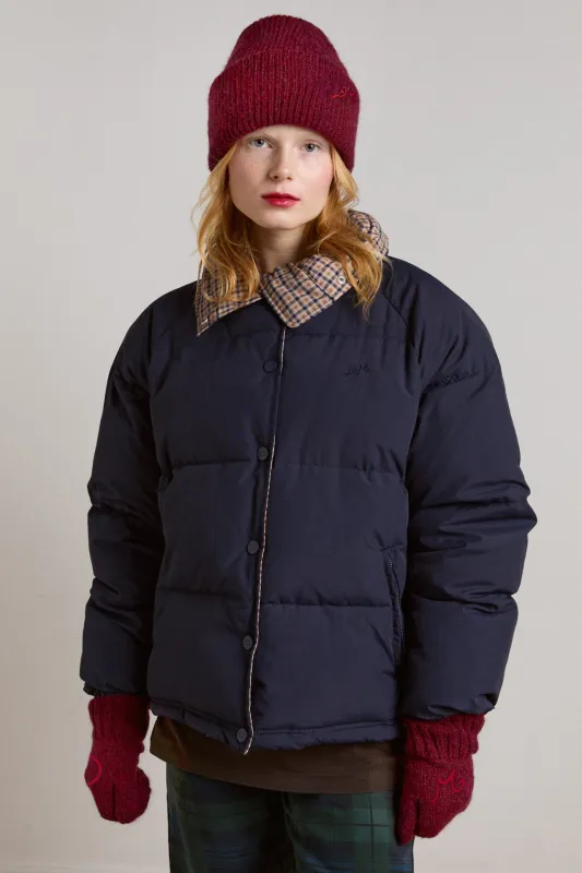 DM logo mittens - burgundy sold by Damson Madder