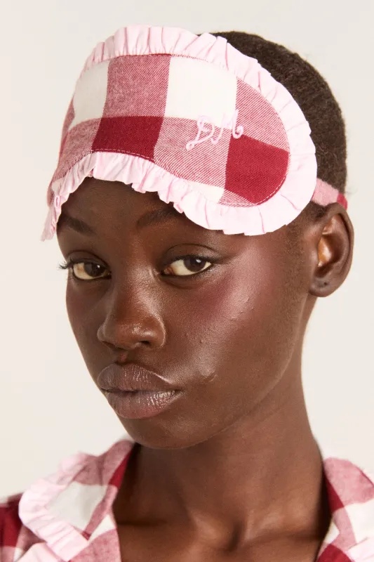 damson pj eye mask -burg gingham sold by Damson Madder