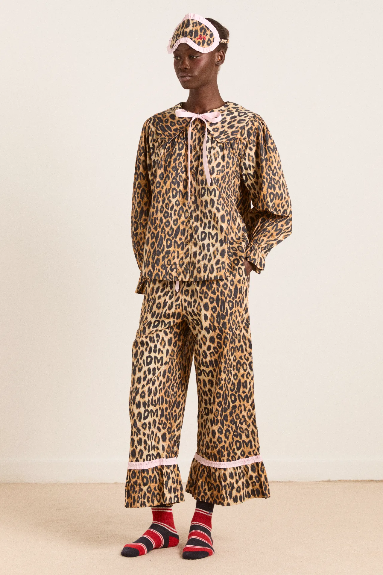 felice pj set - leopard sold by Damson Madder product image thumbnail 3