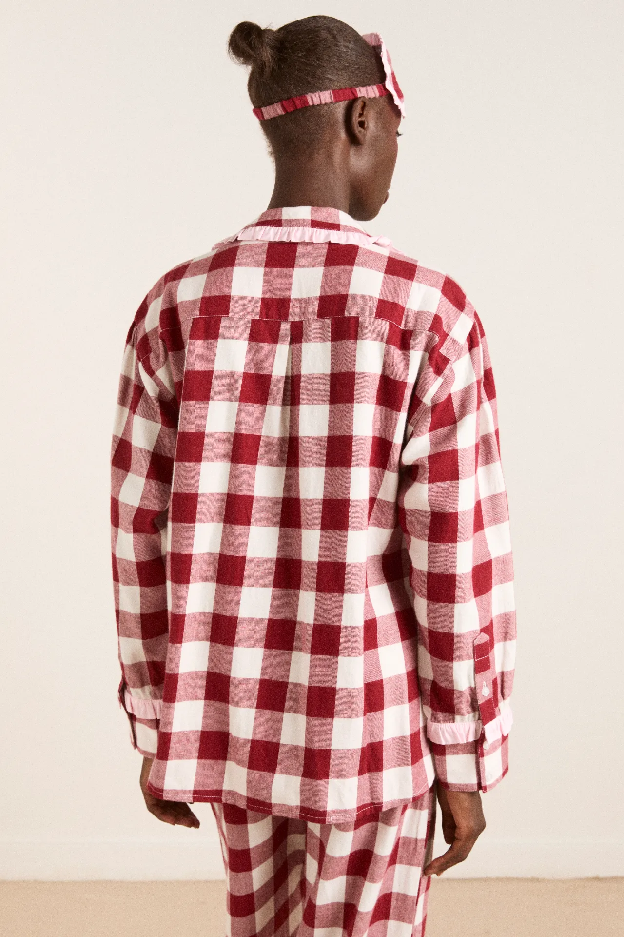 antonella pj set - burg gingham sold by Damson Madder product image thumbnail 3