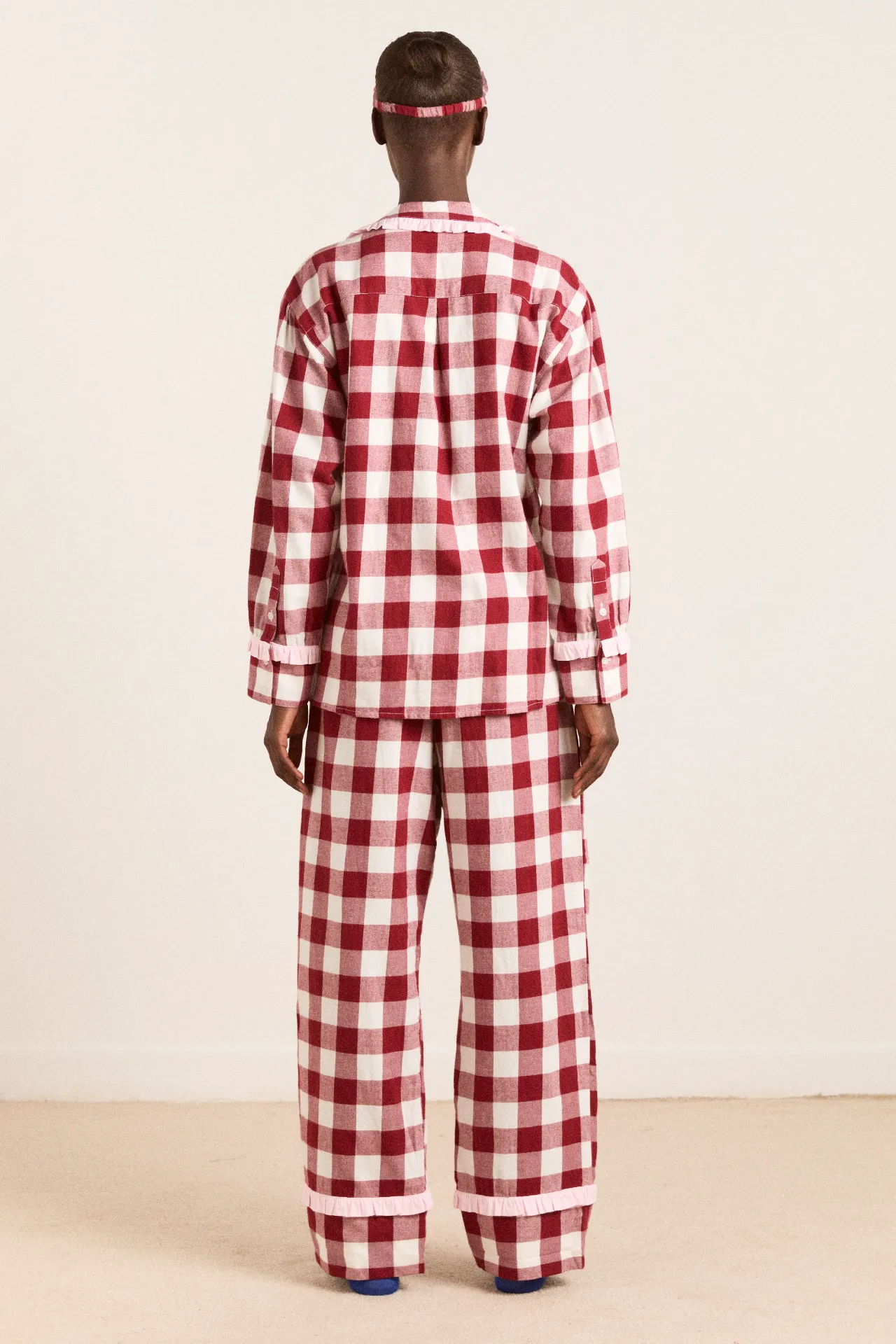 antonella pj set - burg gingham sold by Damson Madder product image thumbnail 5