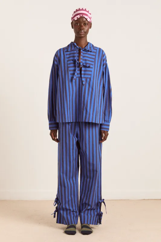 floki pj set - blue stripe sold by Damson Madder