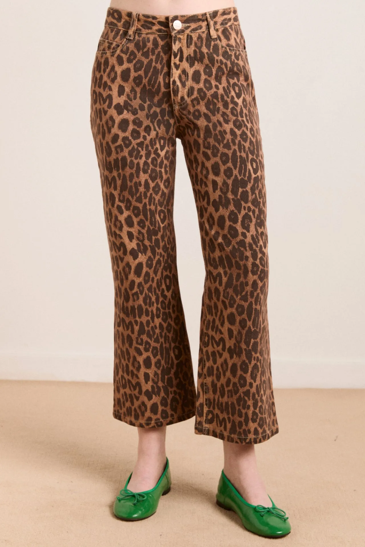 kenny twill trouser- leopard sold by Damson Madder product image thumbnail 2