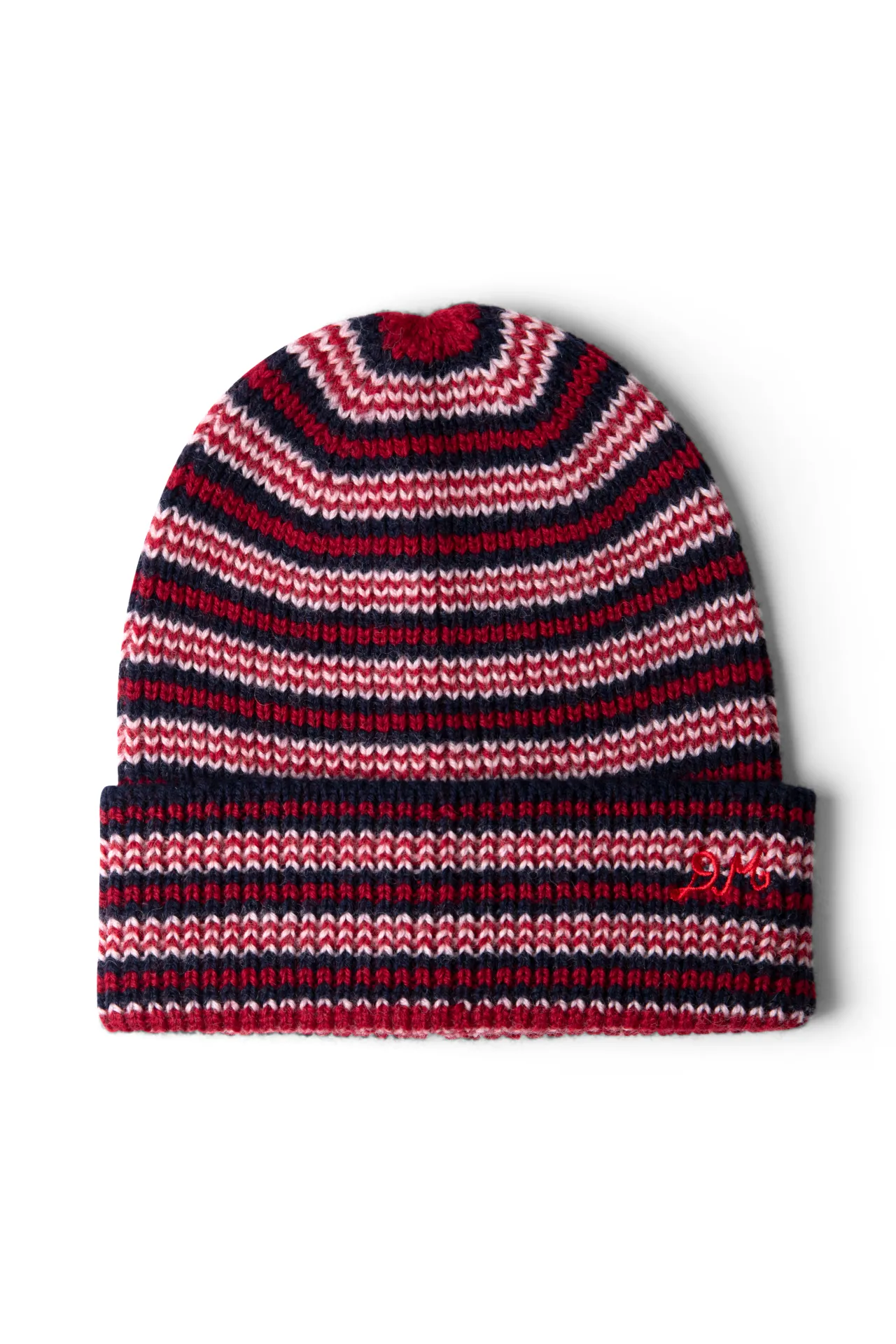 striped turn up beanie - burg / navy sold by Damson Madder