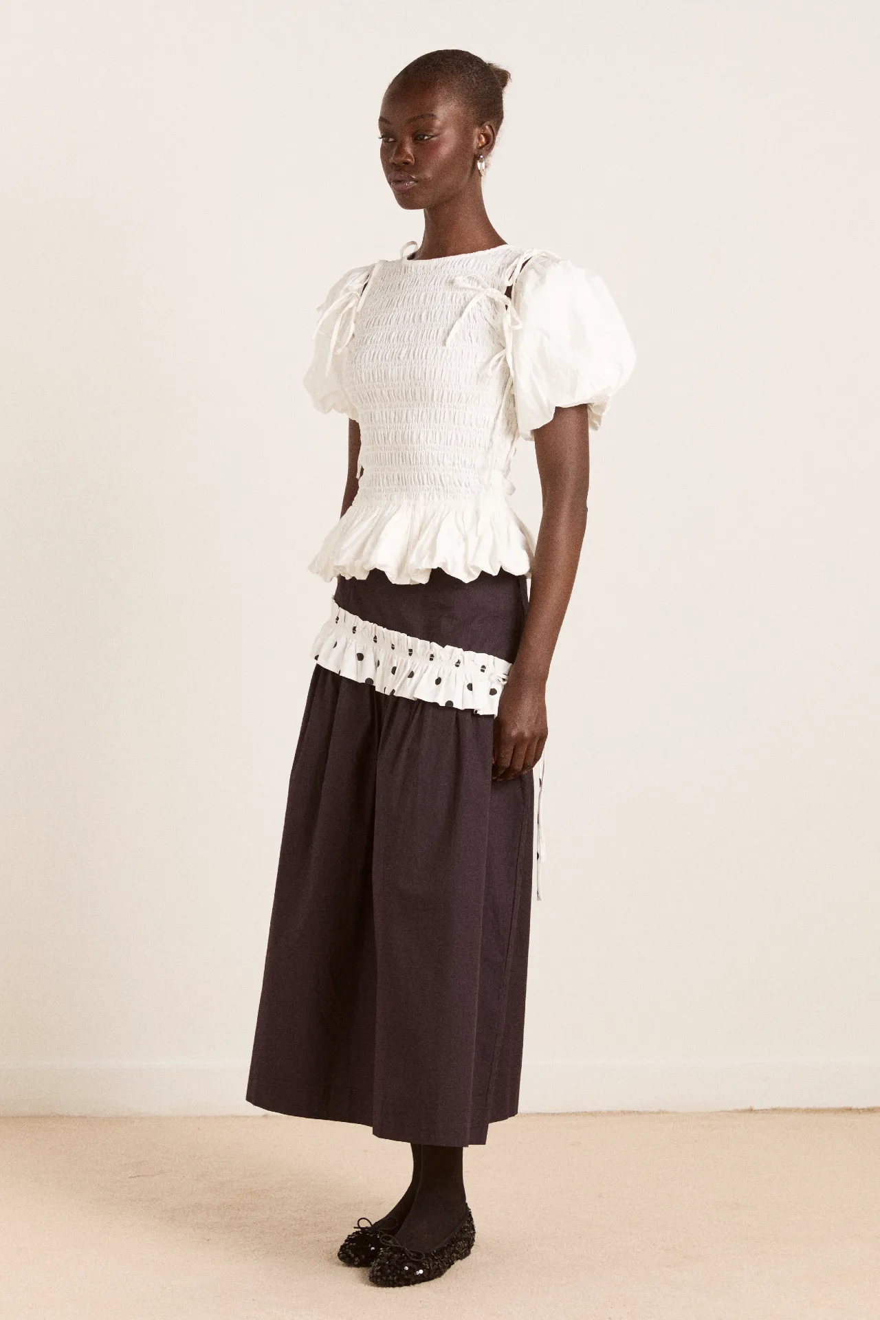 flavia midi skirt - black & polka dot sold by Damson Madder product image thumbnail 2