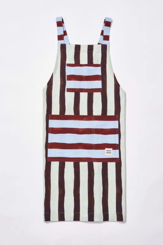 apron - mixed stripe sold by Damson Madder