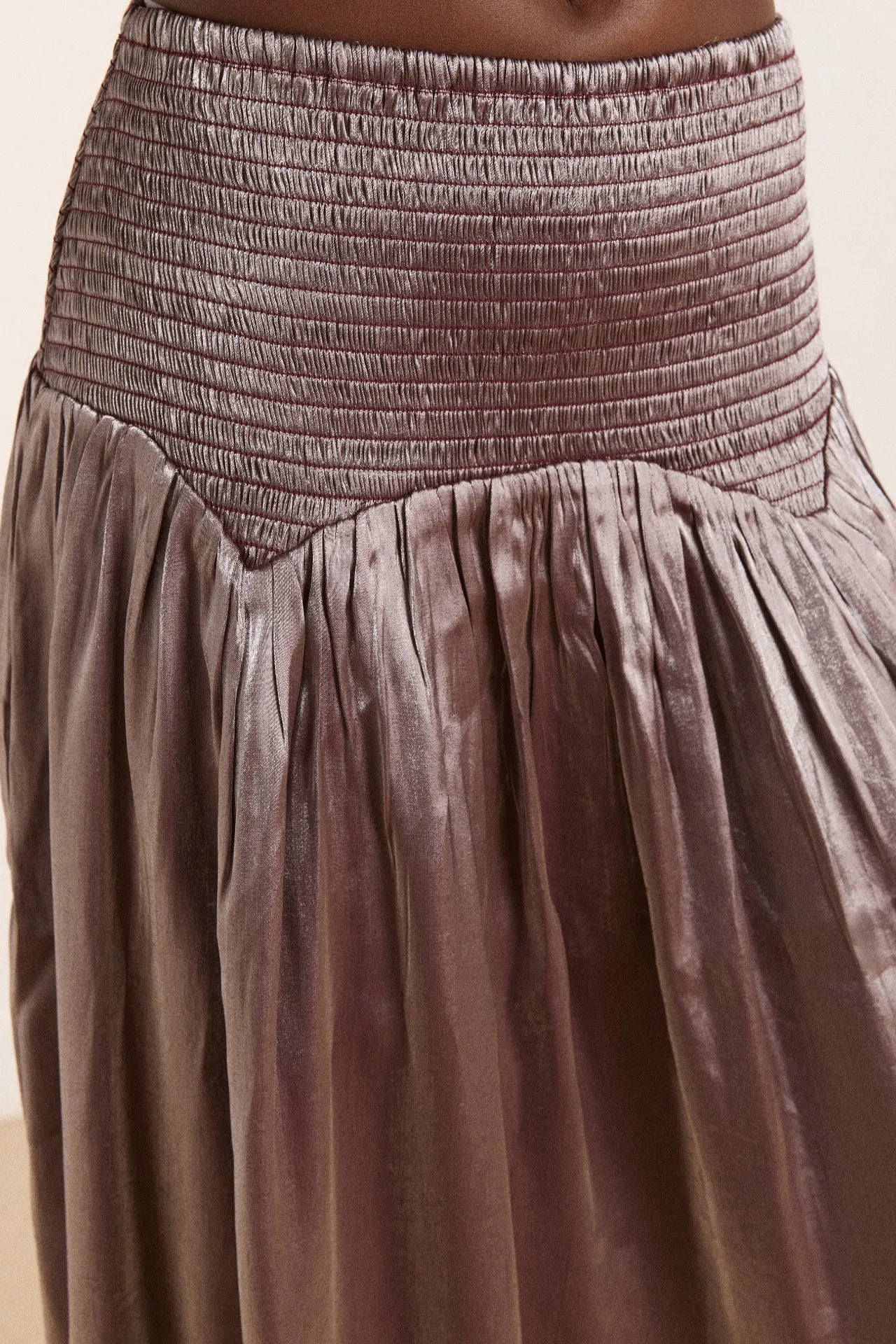 layla midi skirt - glass satin sold by Damson Madder product image thumbnail 4