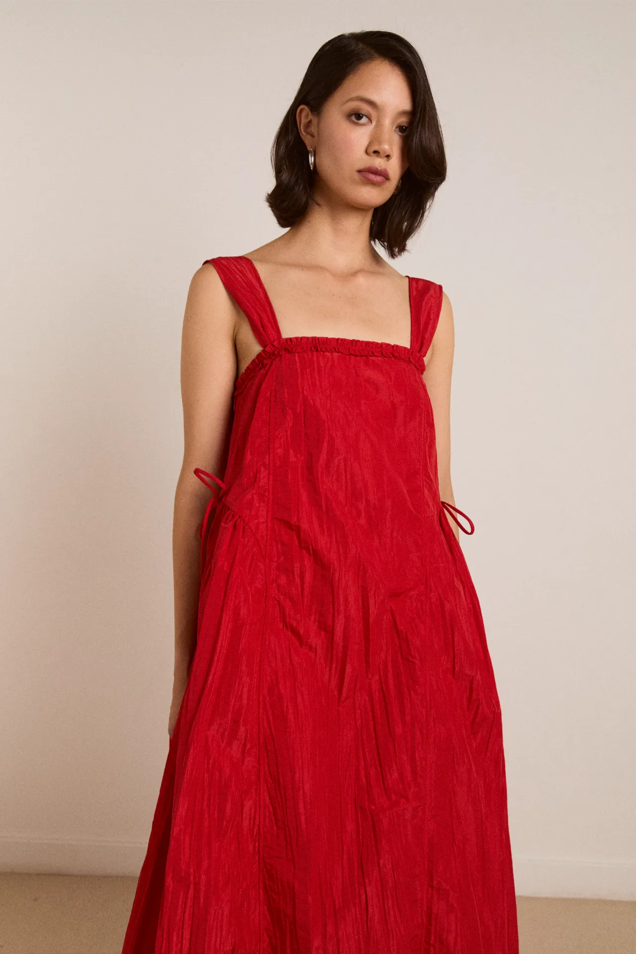 Elina Midi Dress Red Tafetta sold by Damson Madder product image thumbnail 5