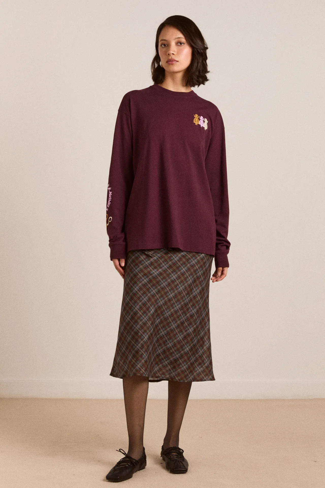 octavia skirt sheer multi check sold by Damson Madder product image thumbnail 2