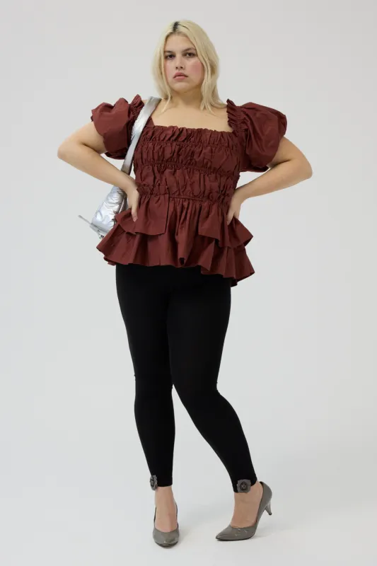 lyza blouse - brick sold by Damson Madder