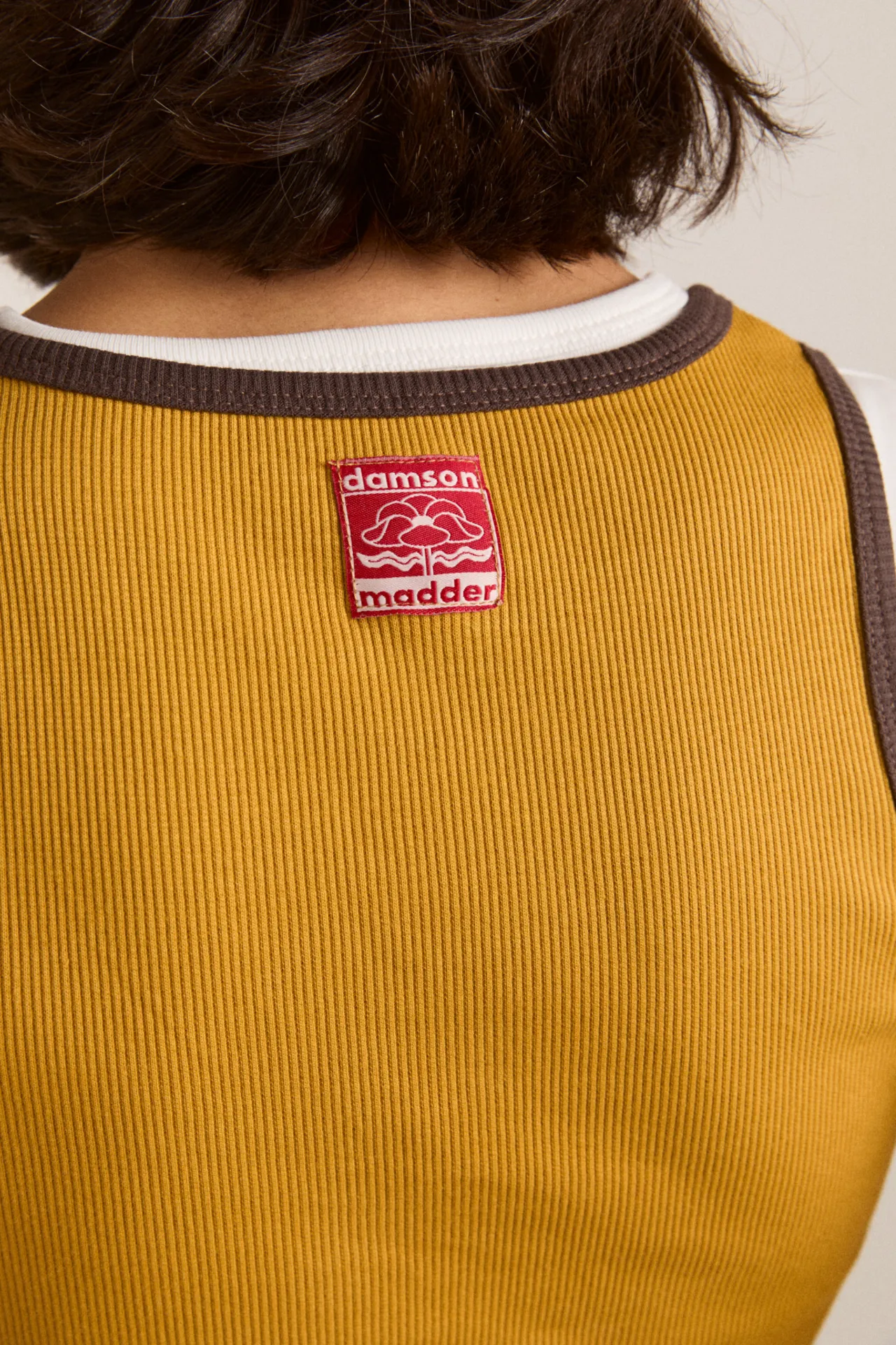 manon layered ss tee yellow/coffee bean sold by Damson Madder product image thumbnail 5