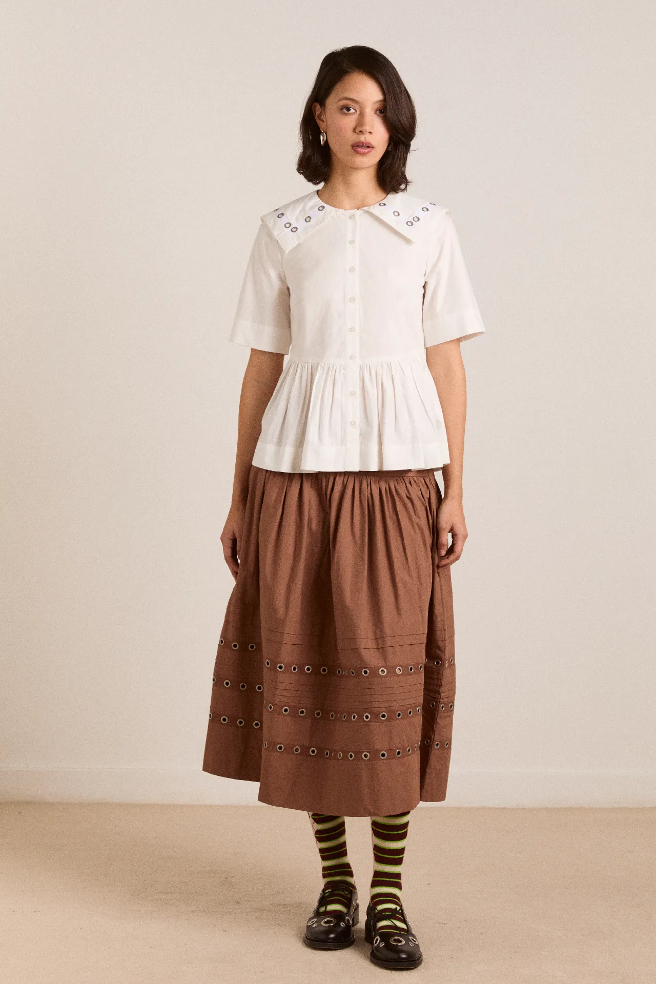 cyrus eyelet blouse - white sold by Damson Madder product image thumbnail 2