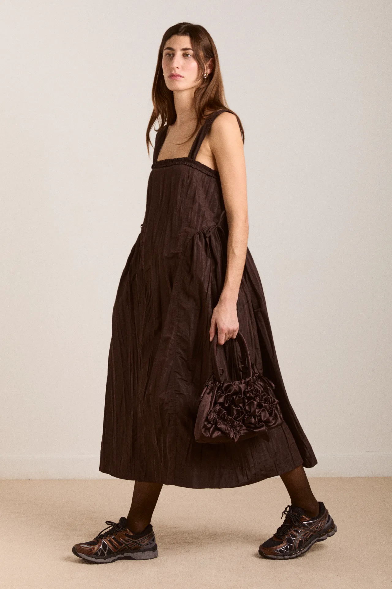 elina midi dress - choc taffeta sold by Damson Madder product image thumbnail 3