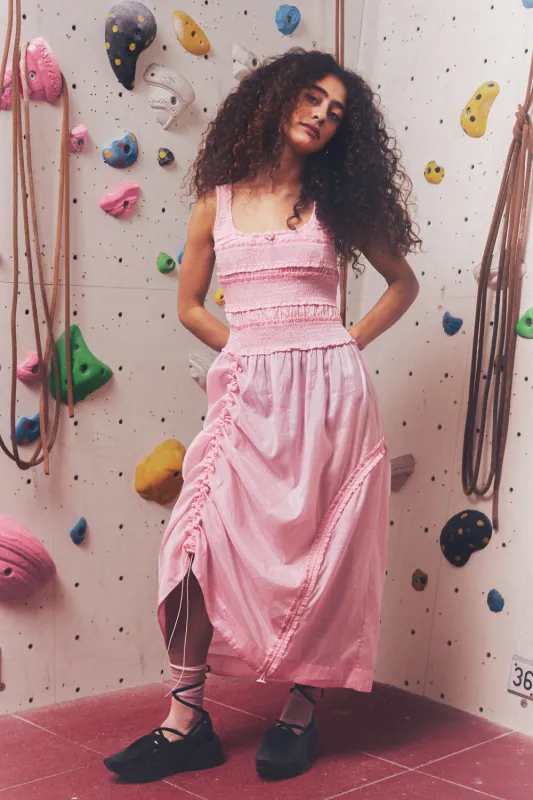 cynthia sheer midi dress - pale pink sold by Damson Madder