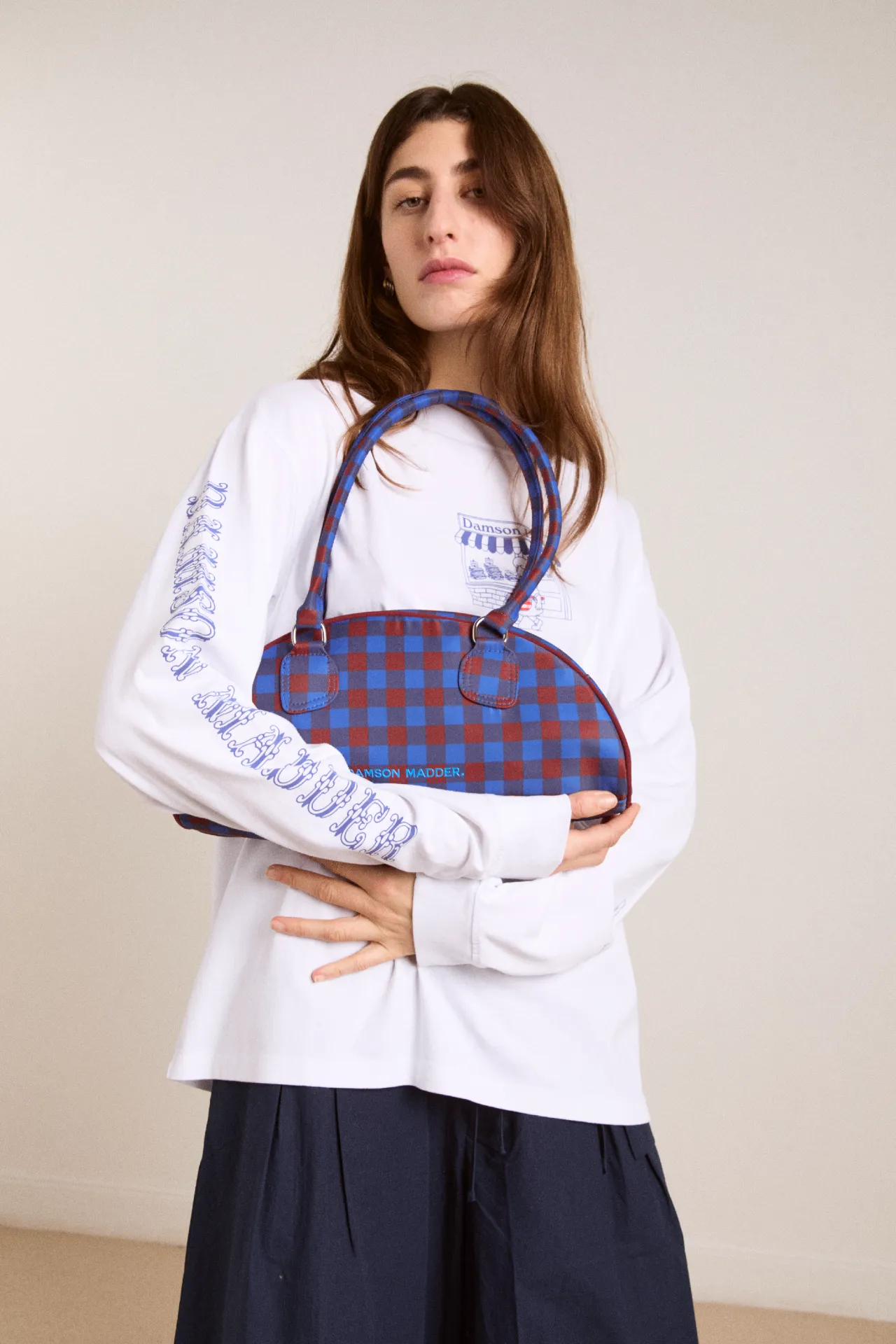 berta bowler bag - gingham sold by Damson Madder product image thumbnail 3